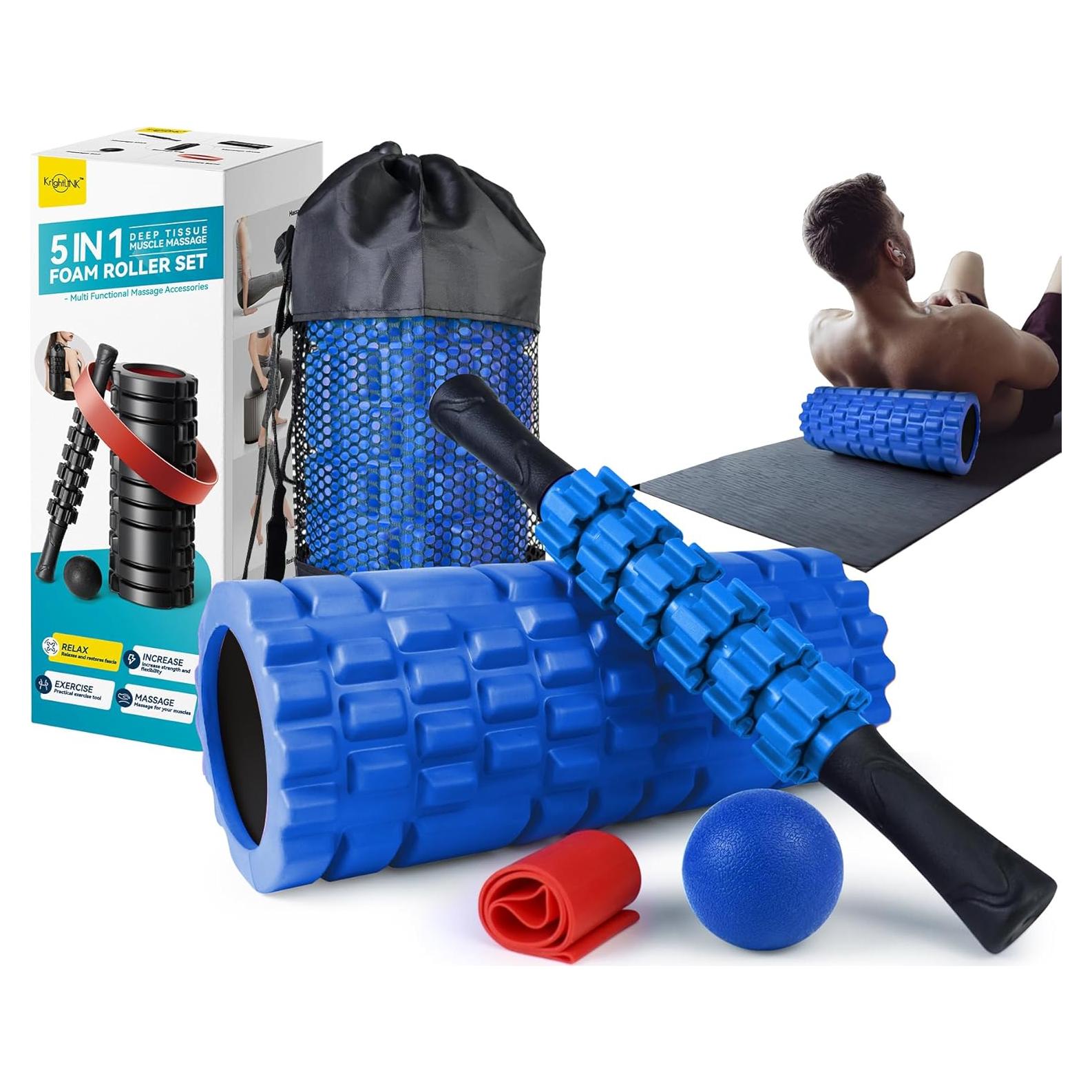 Juego de Rodillos de Espuma 5 en 1 Krightlink para Masaje Muscular