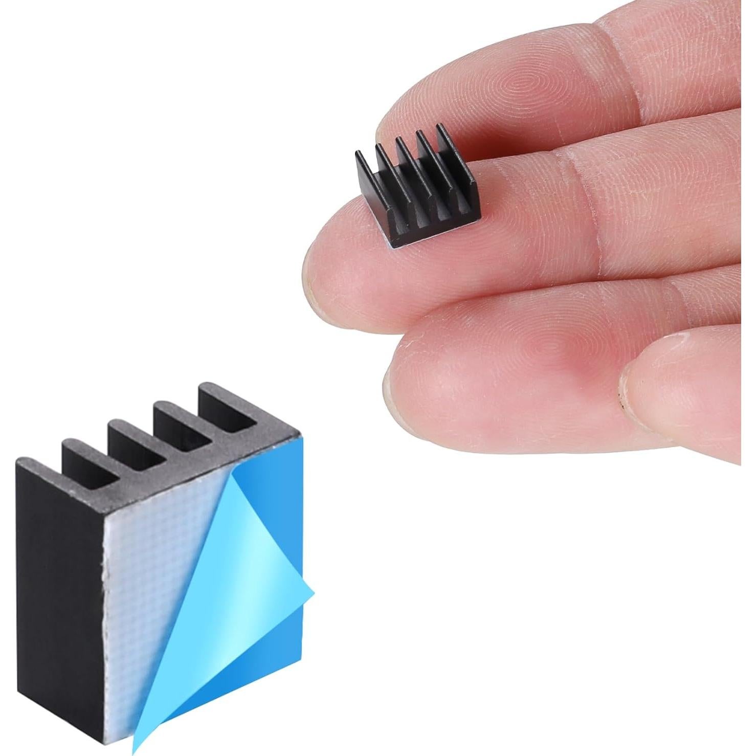 20 Disipadores de Calor Aluminio 9x9x5mm Manesi con Cinta 3M