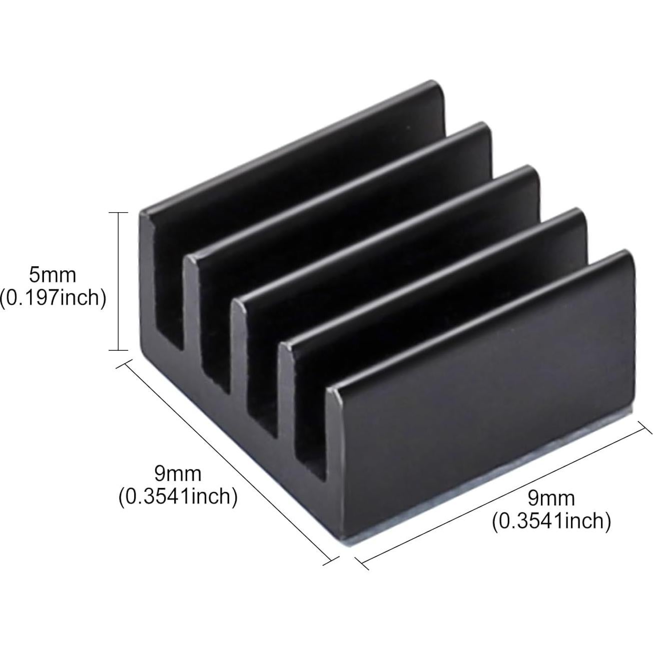 20 Disipadores de Calor Aluminio 9x9x5mm Manesi con Cinta 3M