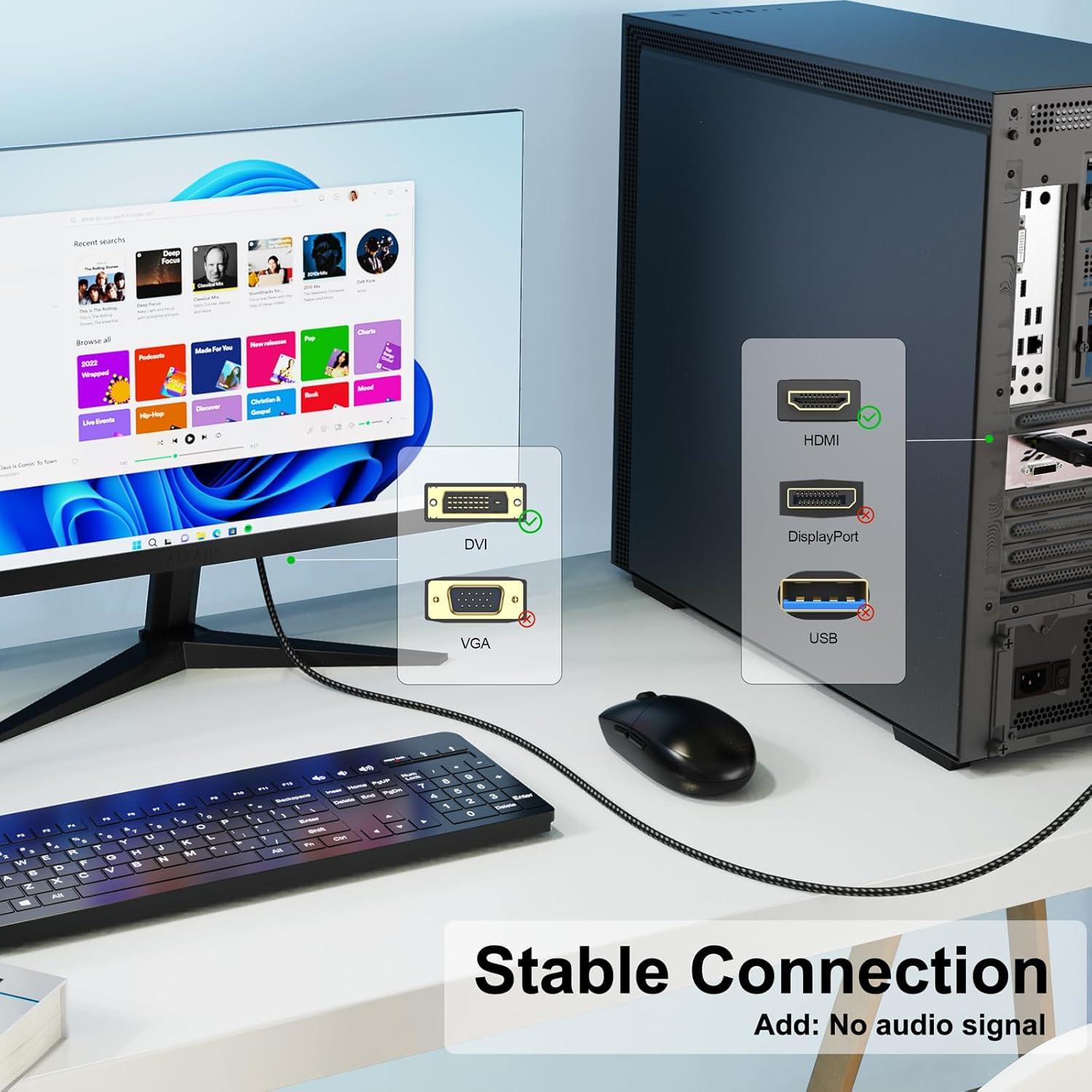 Cable HDMI a DVI 0.91m DteeDck Full HD 1080P Macho a Macho