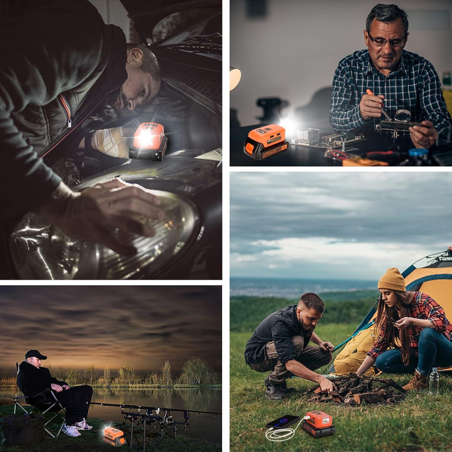 Adaptador de Batería Taingwei 20V para Black & Decker, Cargador USB