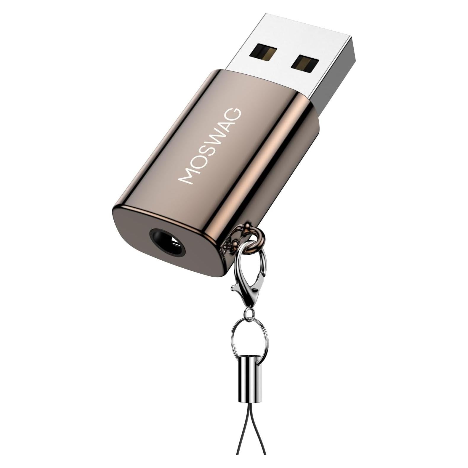 Adaptador de Audio USB a Jack 3.5mm MOSWAG - Compatible PS4, PC