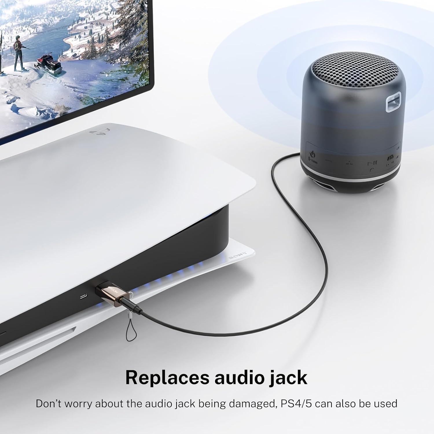 Adaptador de Audio USB a Jack 3.5mm MOSWAG - Compatible PS4, PC