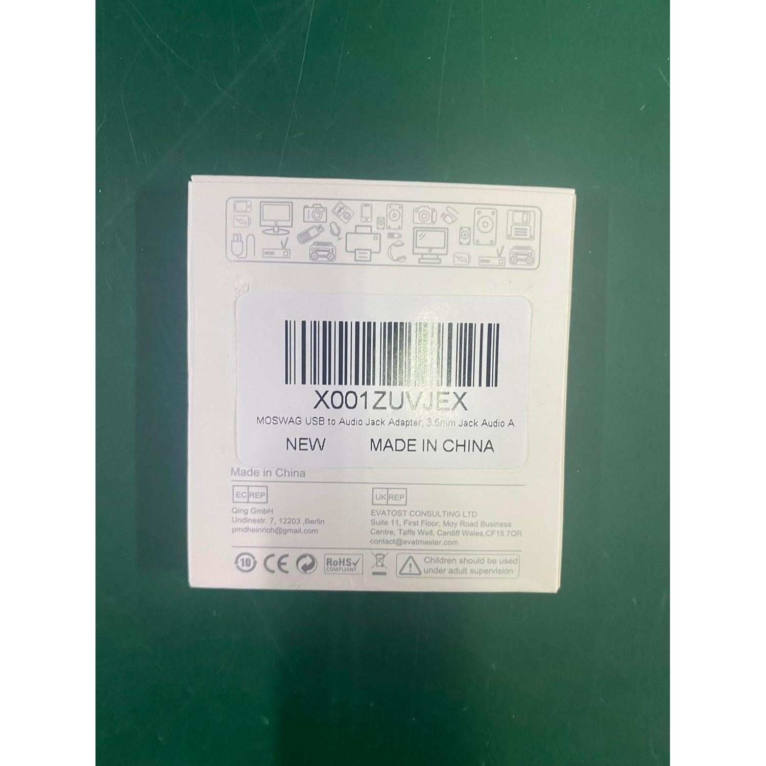 Adaptador de Audio USB a Jack 3.5mm MOSWAG - Compatible PS4, PC