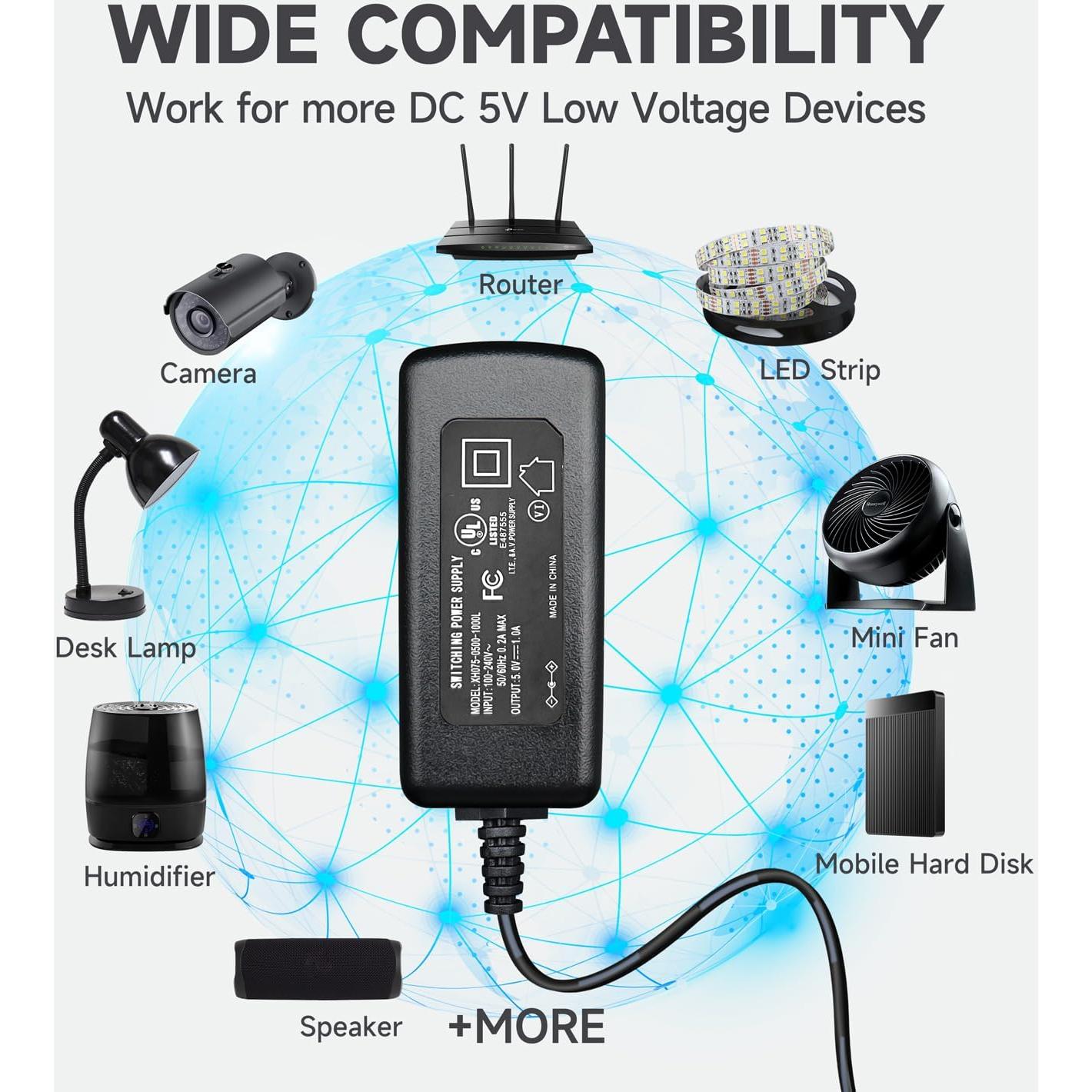 Adaptador de Alimentación Anlink 5V 1A 5W con Cable 1.8m