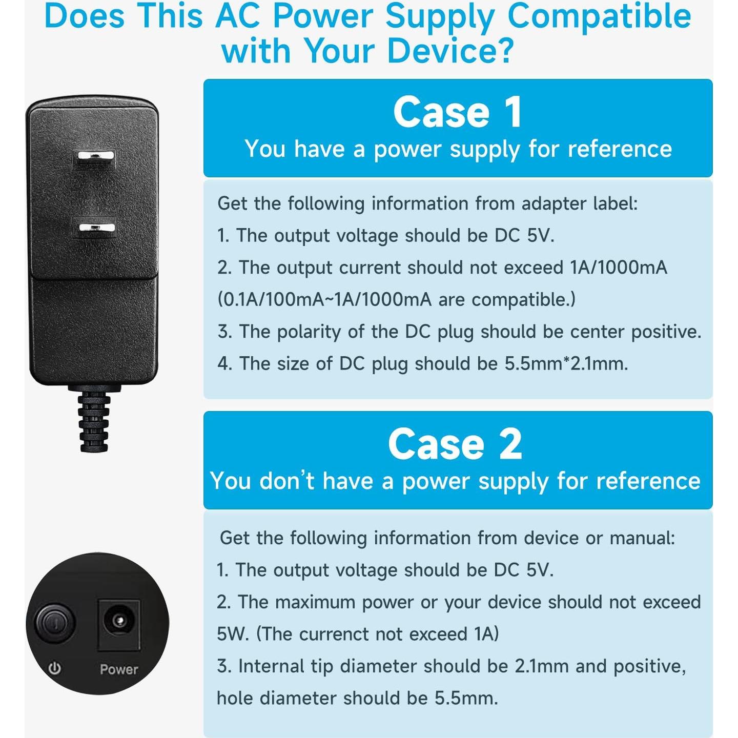 Adaptador de Alimentación Anlink 5V 1A 5W con Cable 1.8m