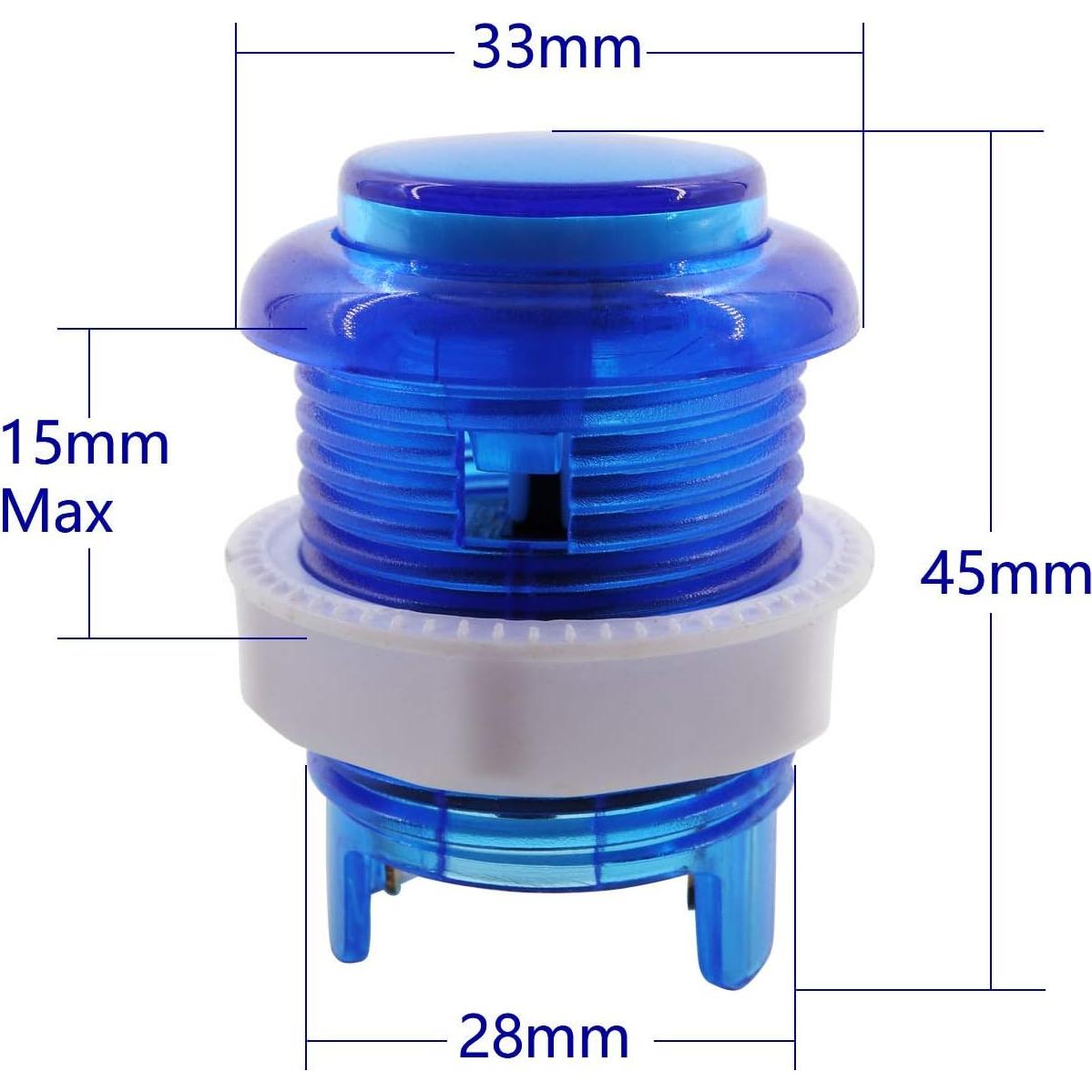 8 Botones LED Arcade SJ@JX Azul Cherry MX para PC