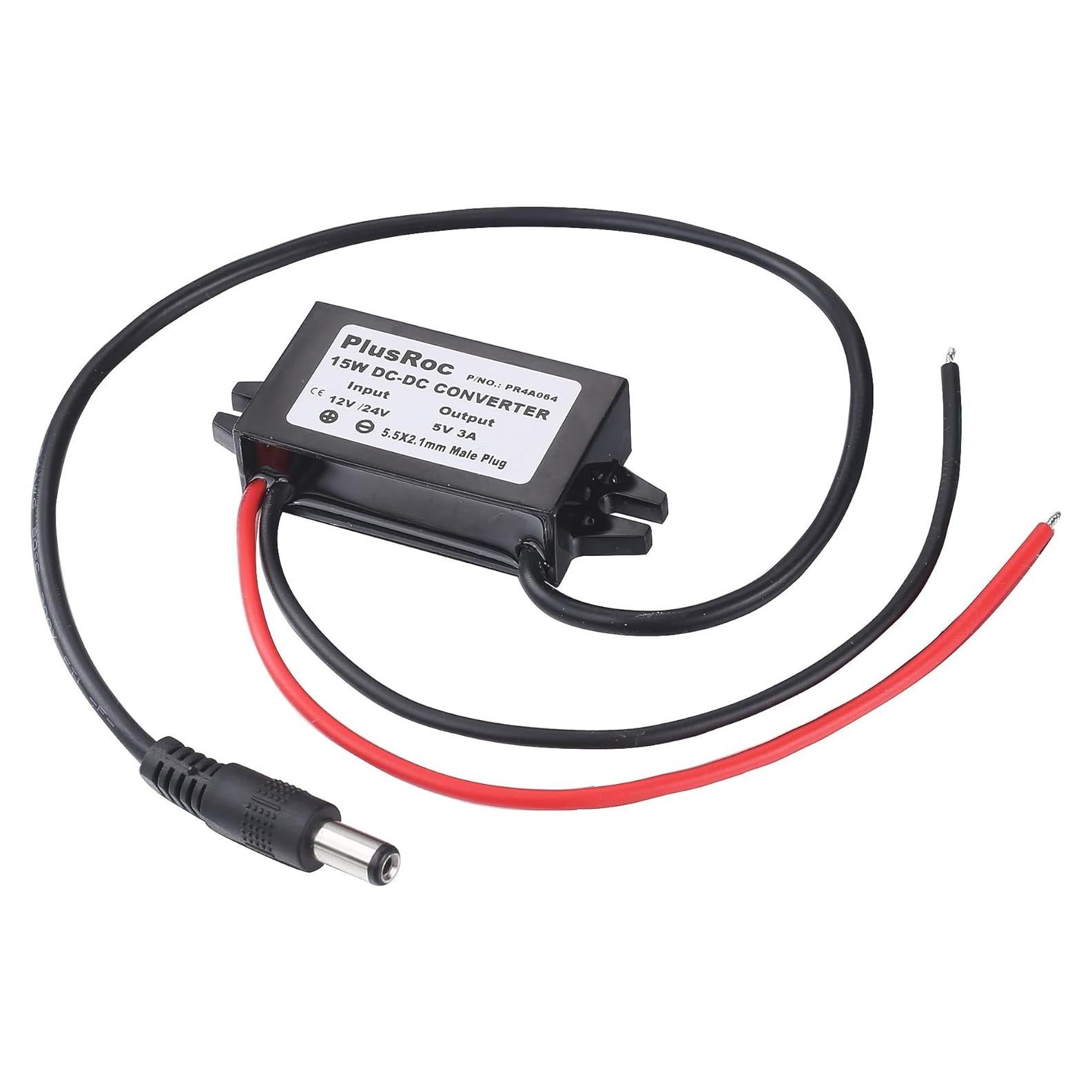 Adaptador de corriente PlusRoc 12V/24V a 5V IP68 3A
