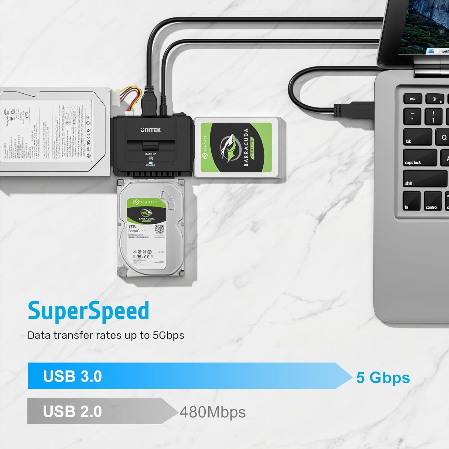 Adaptador Externo USB 3.0 a IDE/SATA Unitek Y-3322 2.5/3.5"