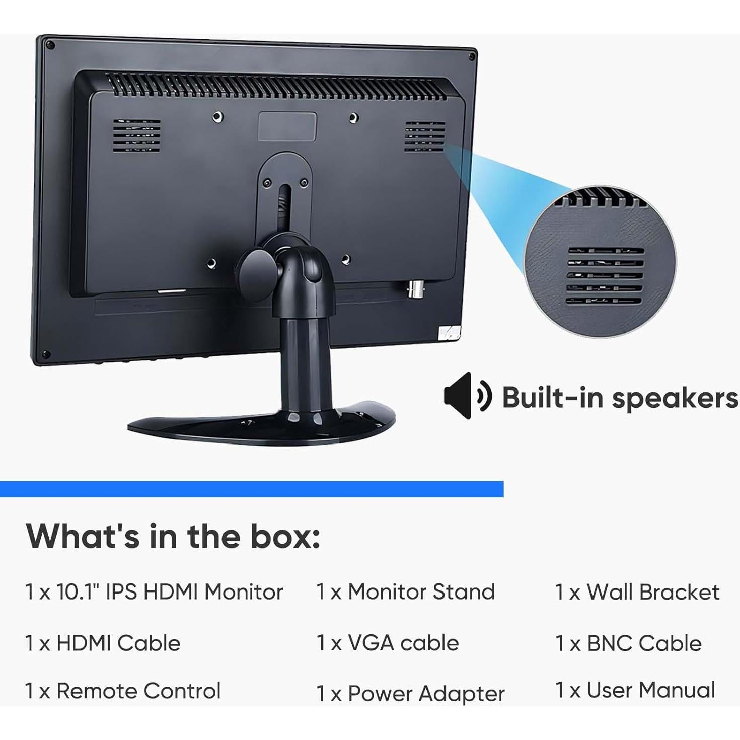Monitor JaiHo IPS 10.1" HD 1920x1200 Portátil con Altavoz