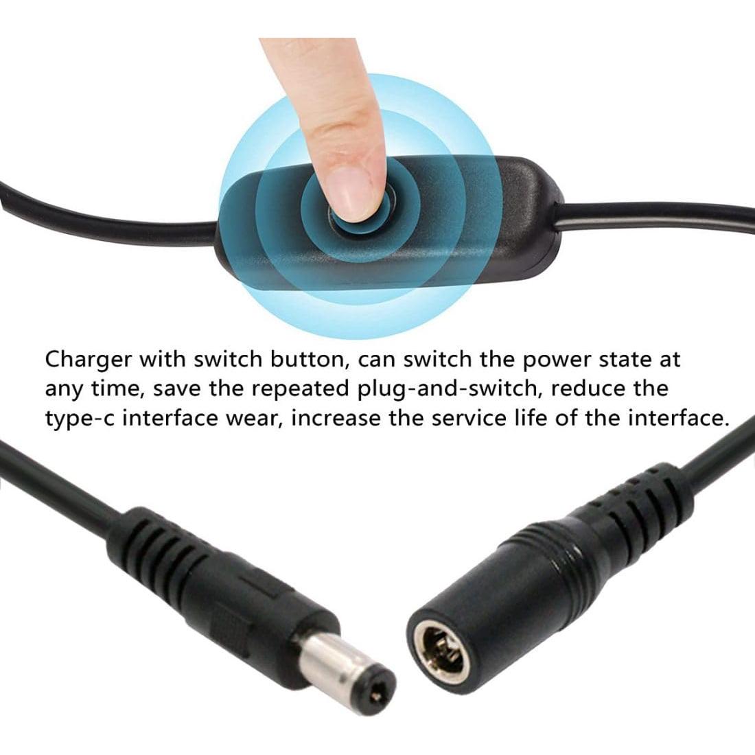 Cable de Extensión DC 5.5x2.1mm Macho a Hembra CY con Interruptor