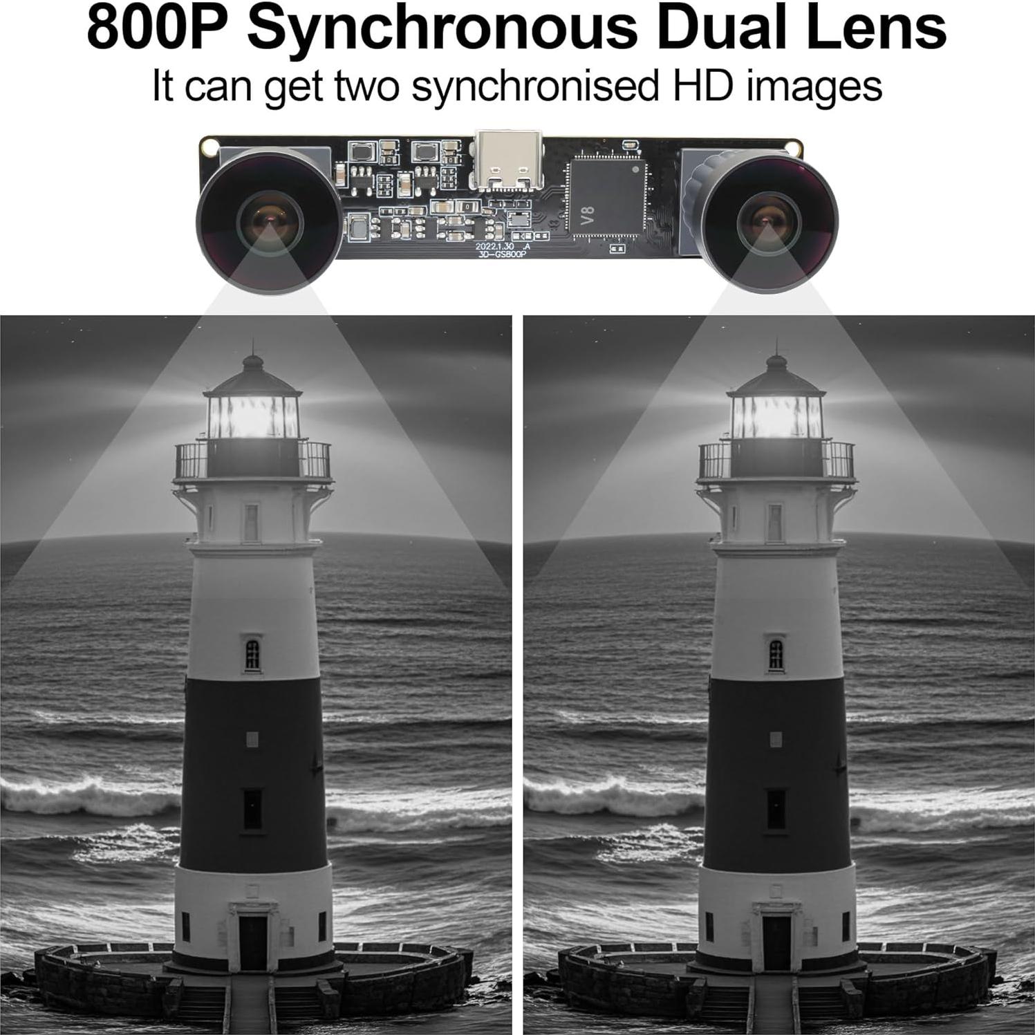 Módulo de Cámara Estéreo USB MMlove 800P 120FPS Monocromático