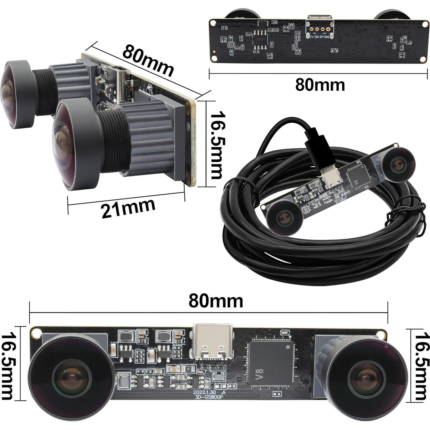 Módulo de Cámara Estéreo USB MMlove 800P 120FPS Monocromático