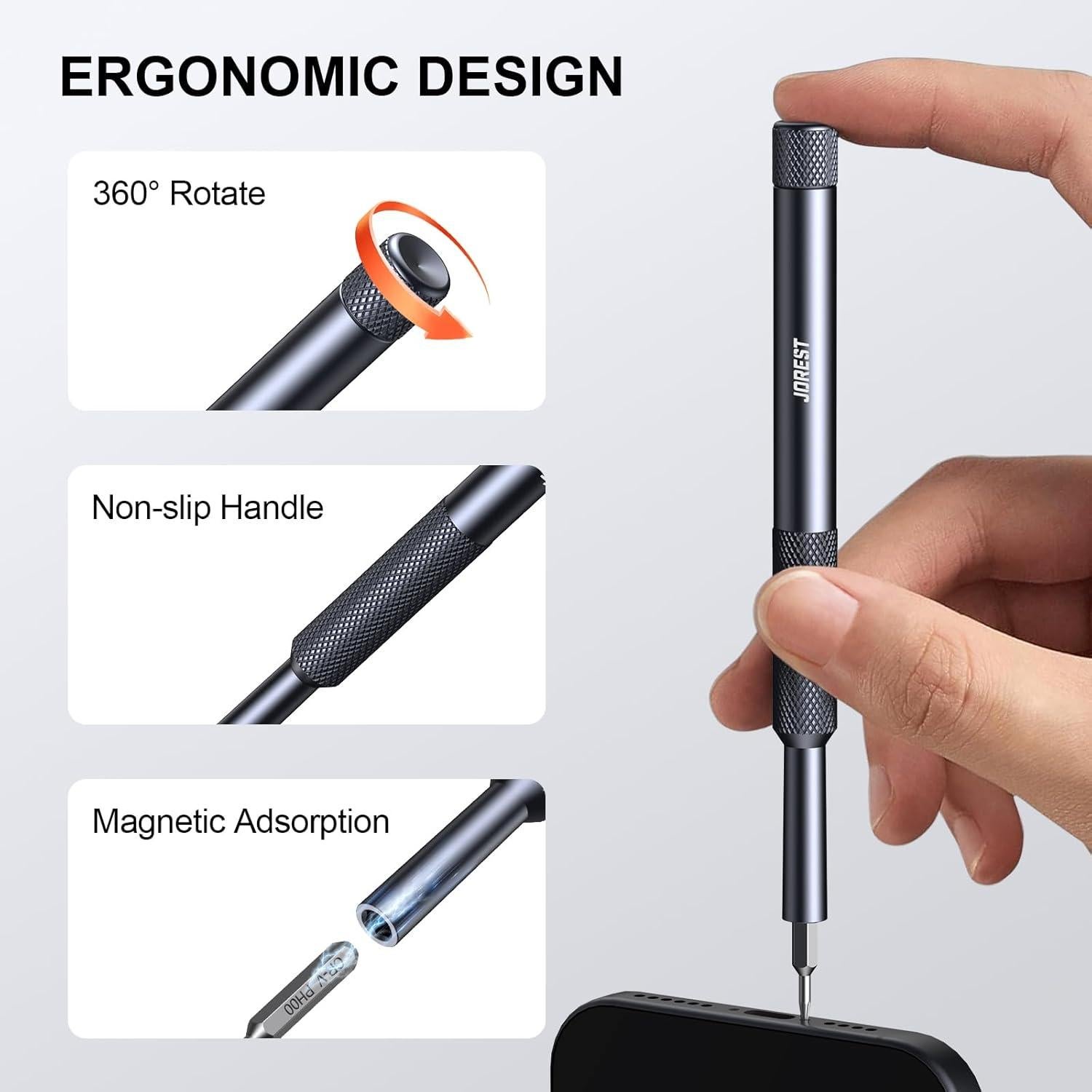 Juego de Destornilladores de Precisión JOREST 25-en-1 CRV