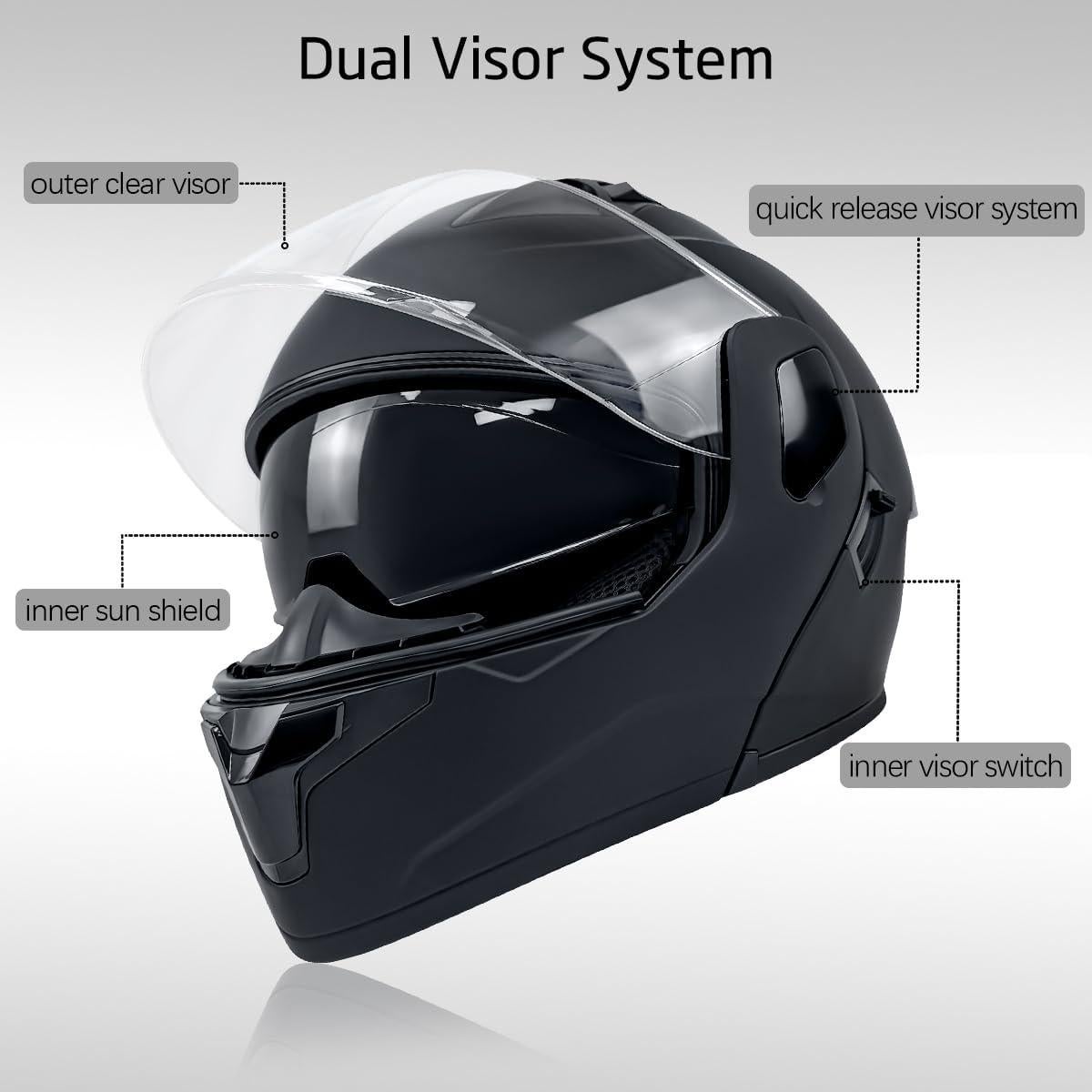 Casco Modular TTMiku CHJMK001 Doble Visor Unisex Adulto