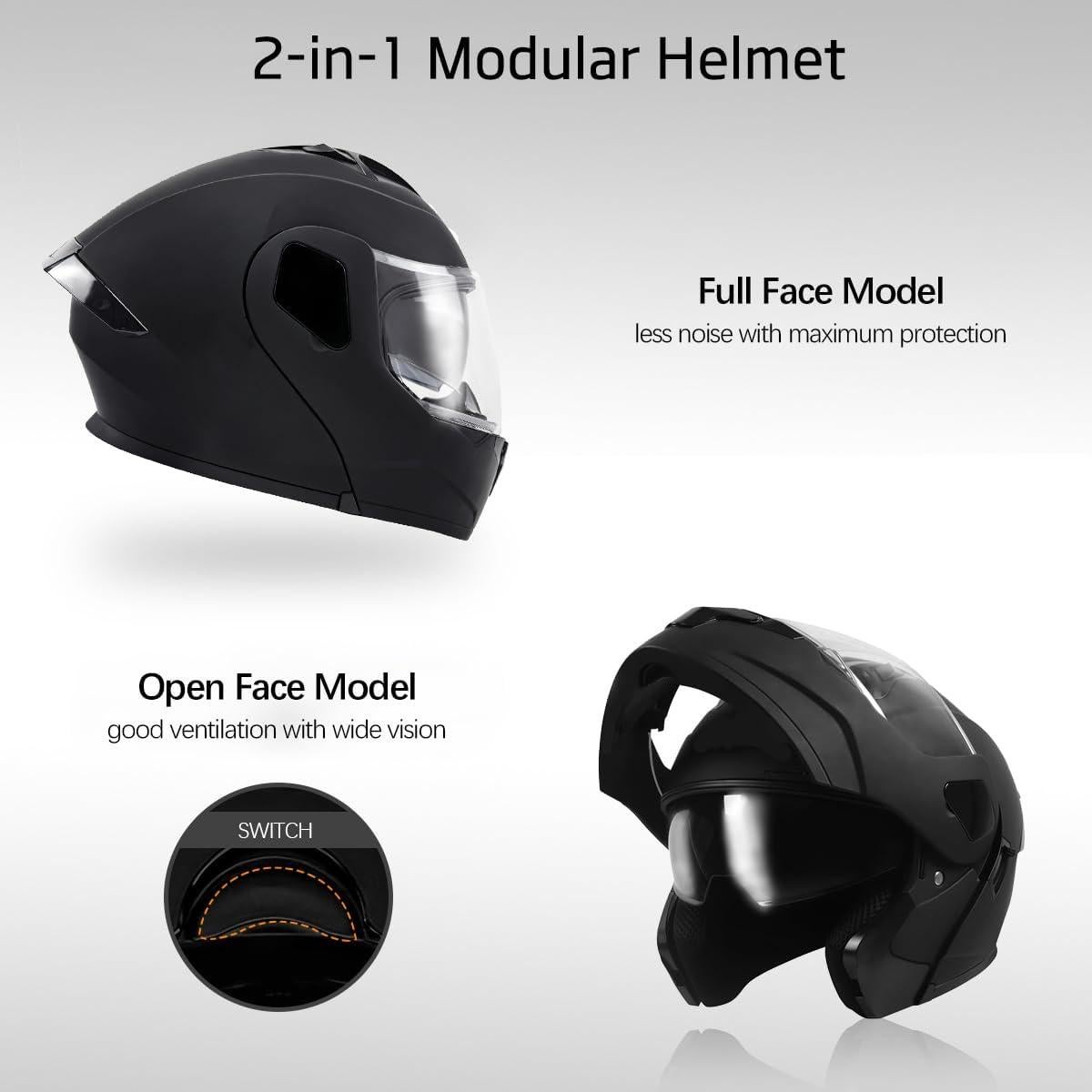 Casco Modular TTMiku CHJMK001 Doble Visor Unisex Adulto