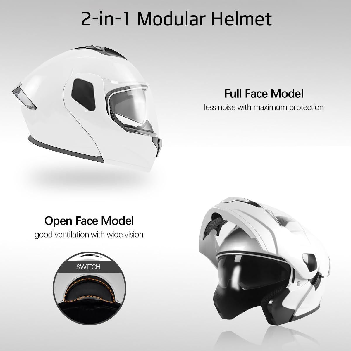 Casco Modular TTMiku CHJMK001 Doble Visera Unisex 55-62cm