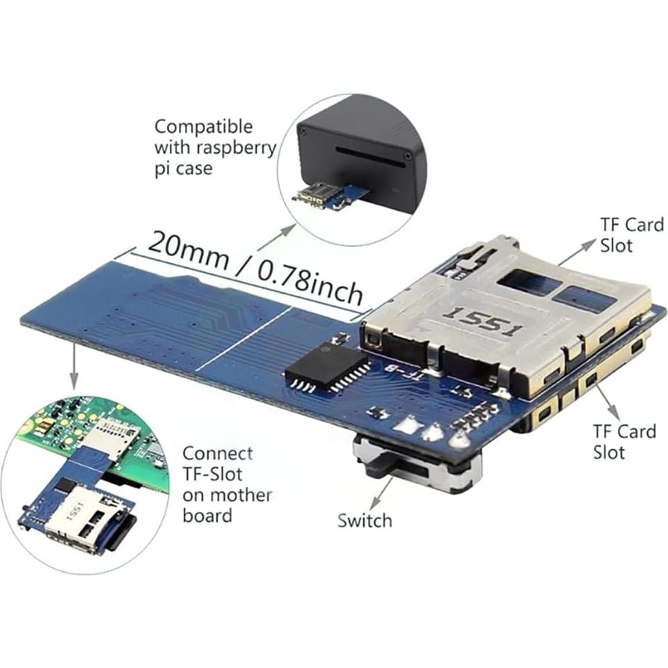 Adaptador de tarjeta micro SD TF 2 en 1 JMT para Raspberry Pi