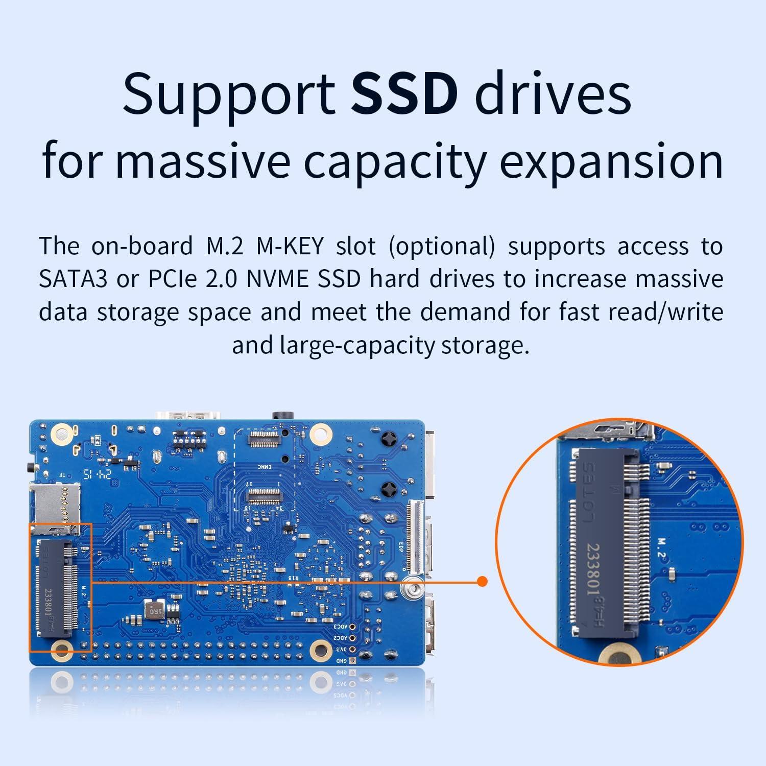 Computadora de Placa Única Orange Pi 3B 2GB Quad-Core