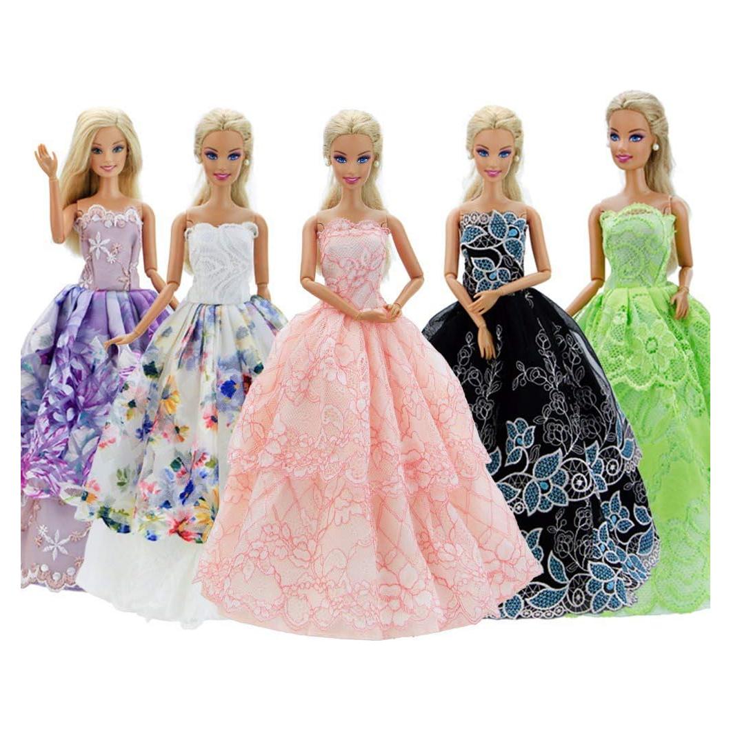 5 Vestidos de Fiesta para Muñeca 11.5" EADBYG - Alta Calidad