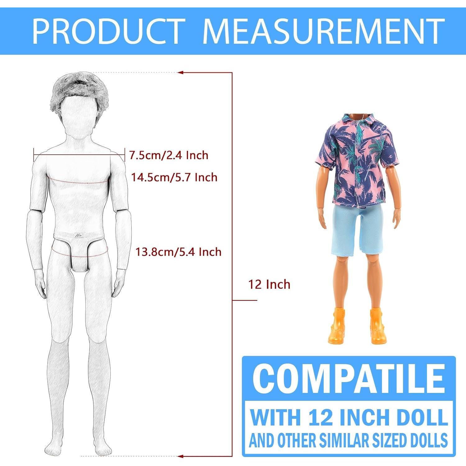 Lote 12 Ropa y Zapatos para Muñecos Niños Miunana 30 cm