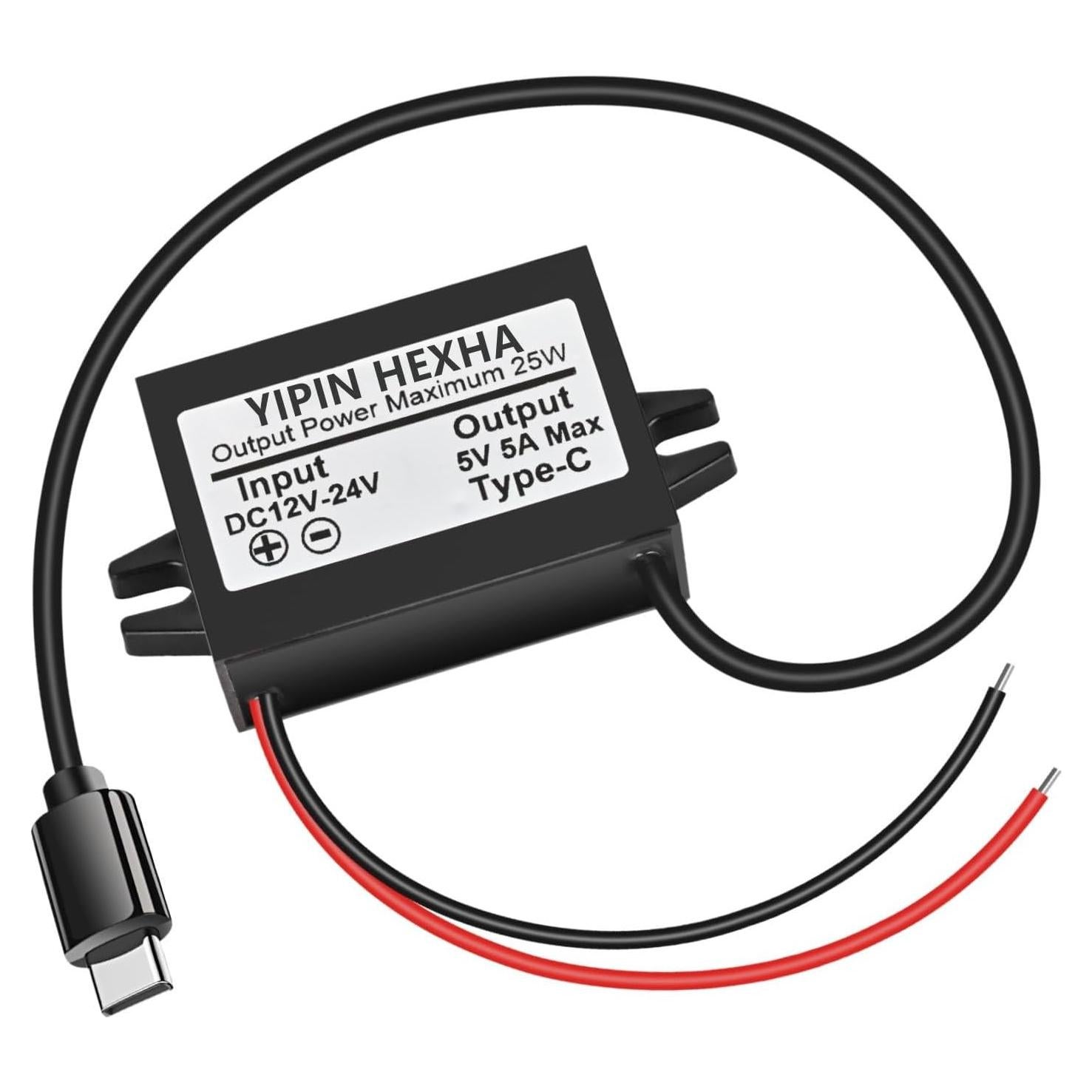 Convertidor Buck 12V/24V a 5V USB-C 5A 25W YIPIN HEXHA