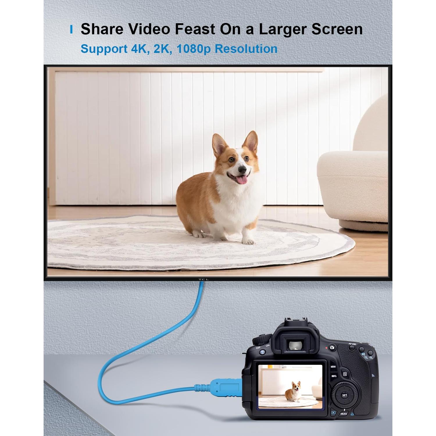 Cable Micro HDMI a HDMI KIMTABO 1.83m 4K 60Hz 18Gbps