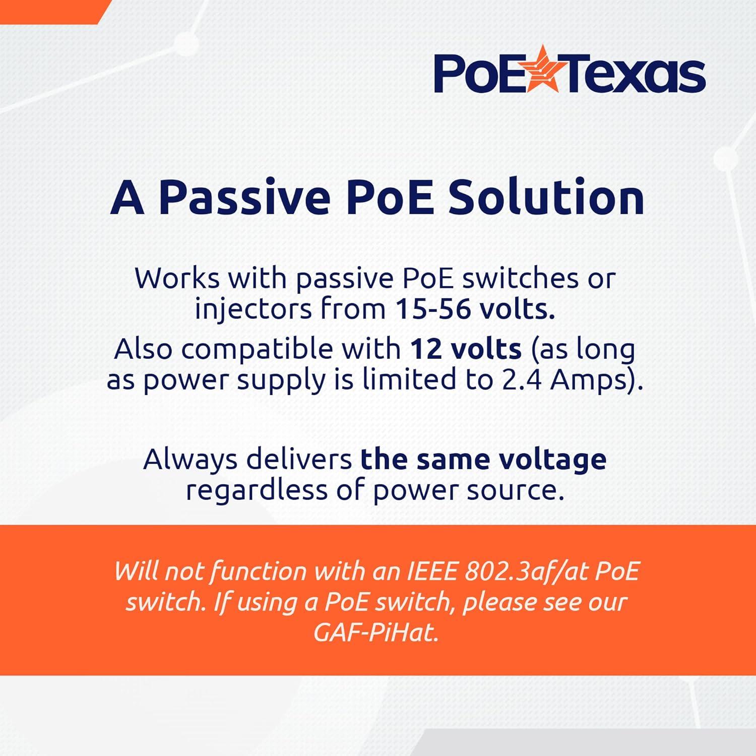 PoE Texas PoE Hat para Raspberry Pi 3 B+ y 4 - 11.6g