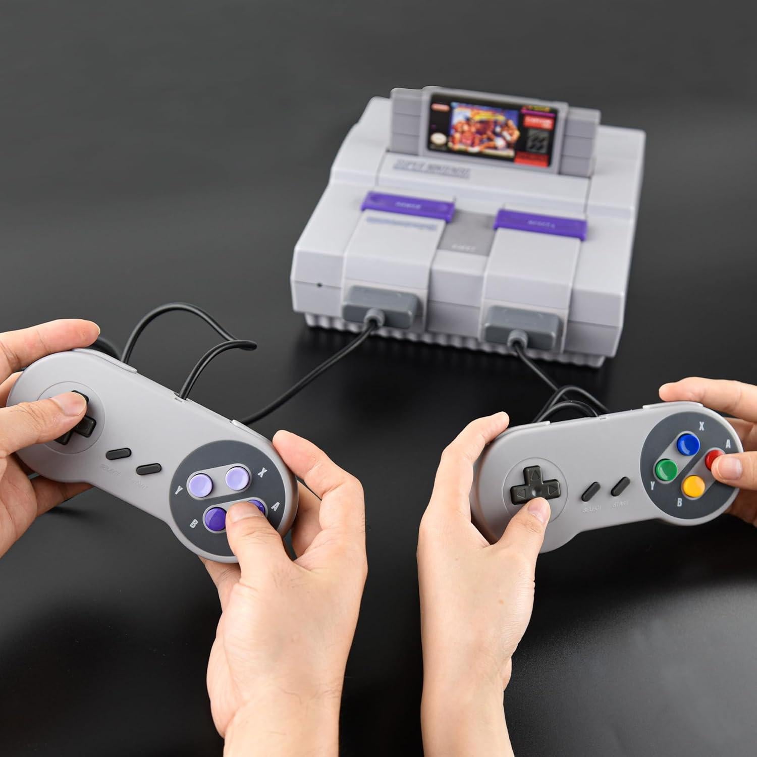 Controladores de Juego con Cable SAFFUN SNES 2 Pack Gris/Púrpura