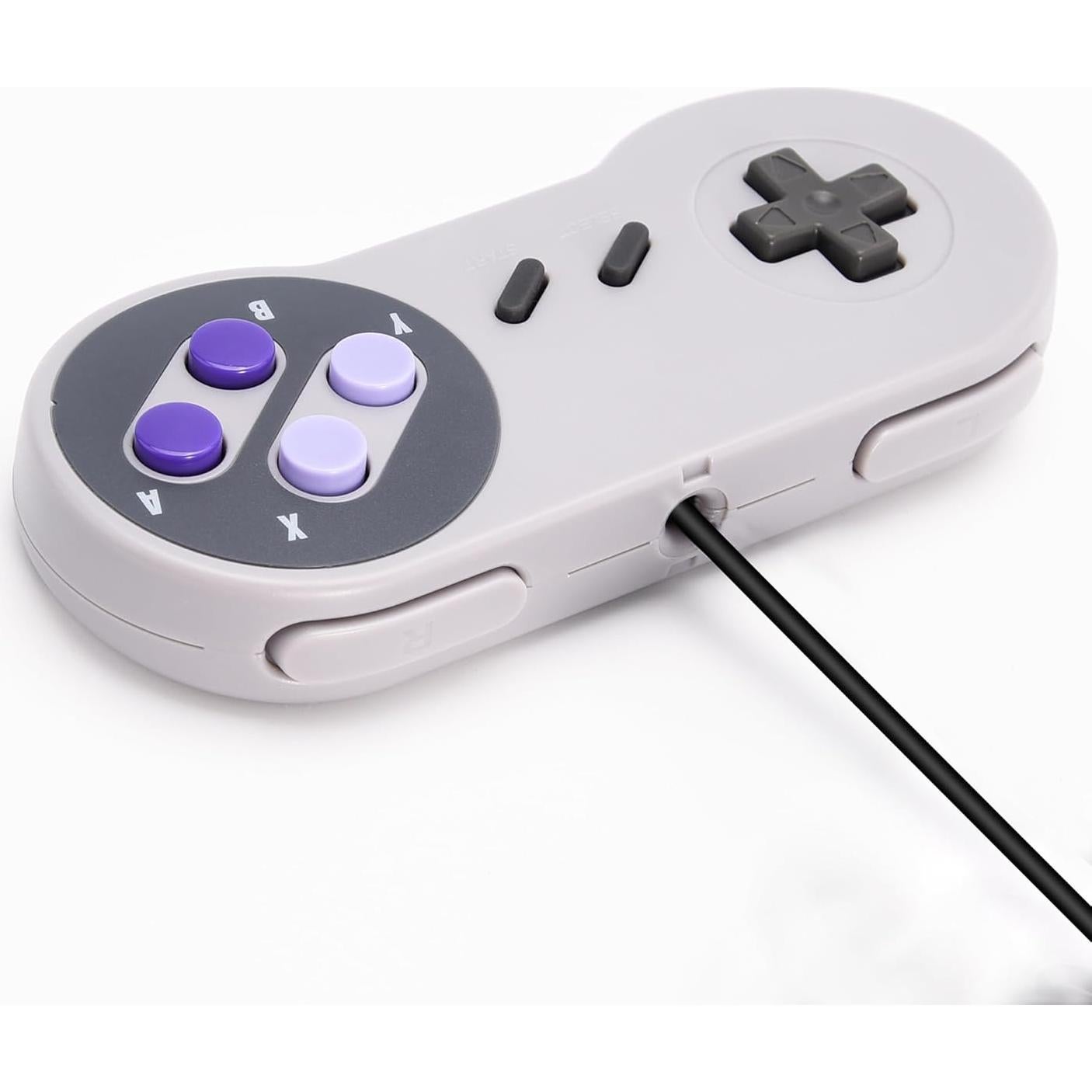 Controladores de Juego con Cable SAFFUN SNES 2 Pack Gris/Púrpura