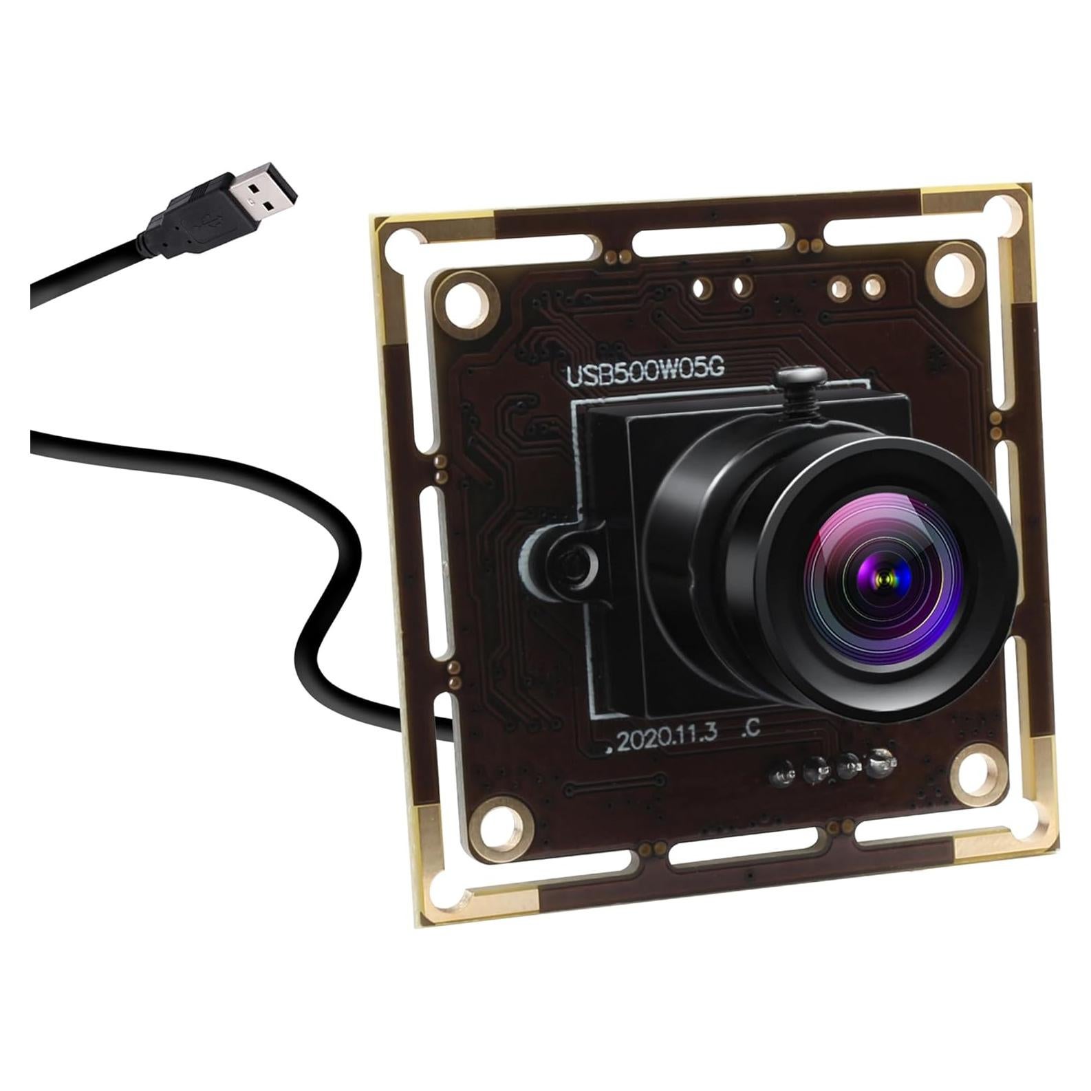 Cámara USB 5MP GEMSTONEGO Lente Fija 3.6mm Plug and Play