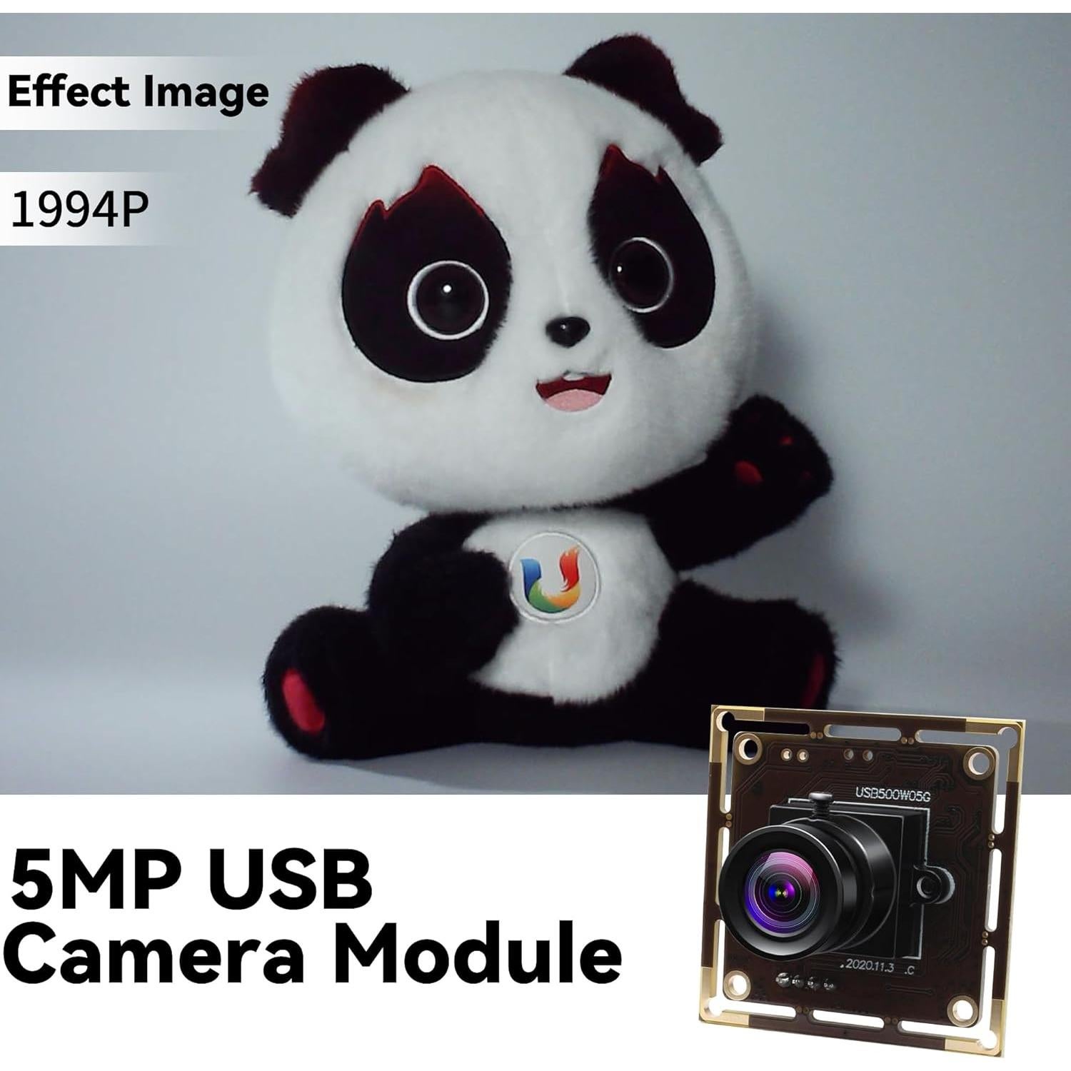 Cámara USB 5MP GEMSTONEGO Lente Fija 3.6mm Plug and Play