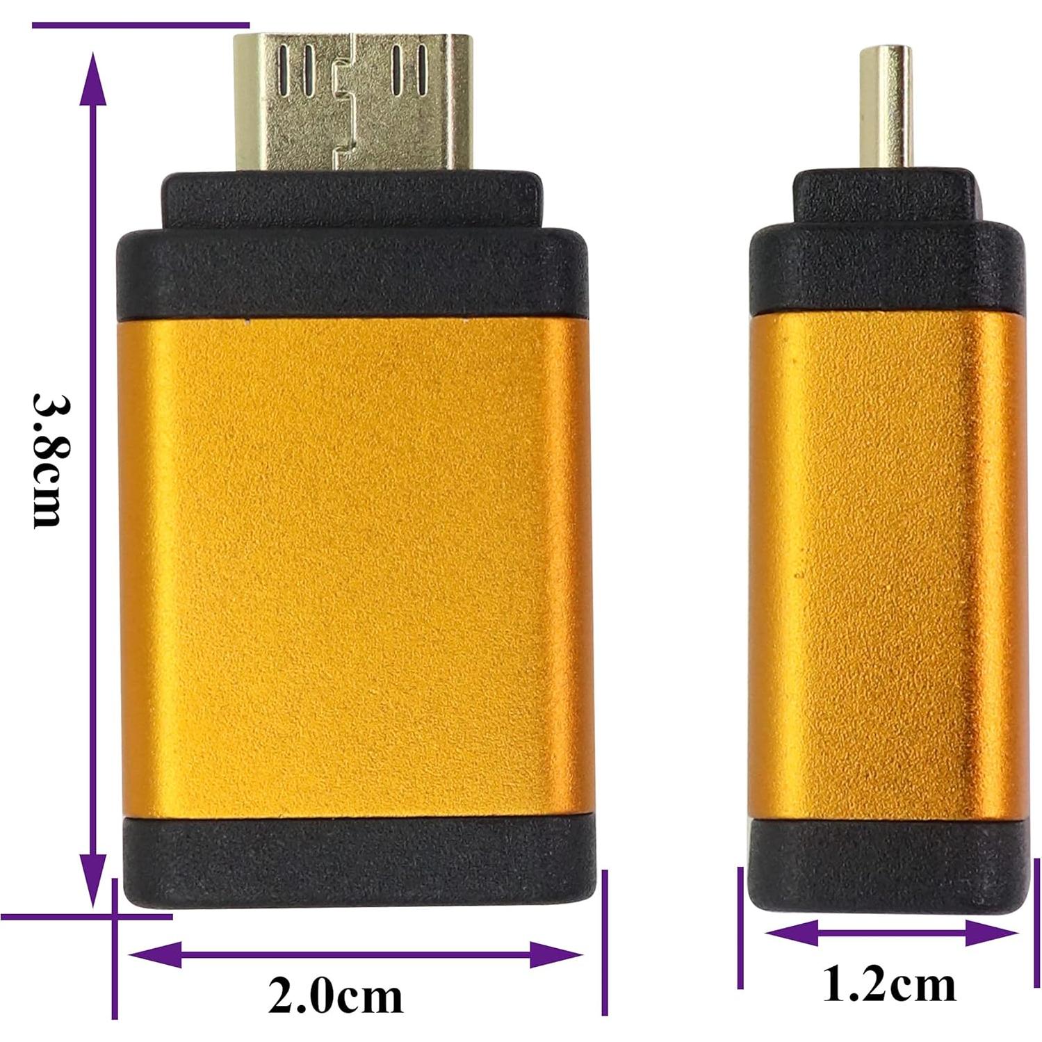 Adaptador HDMI a Mini HDMI 4K 60Hz AAOTOKK 2-Pack Naranja