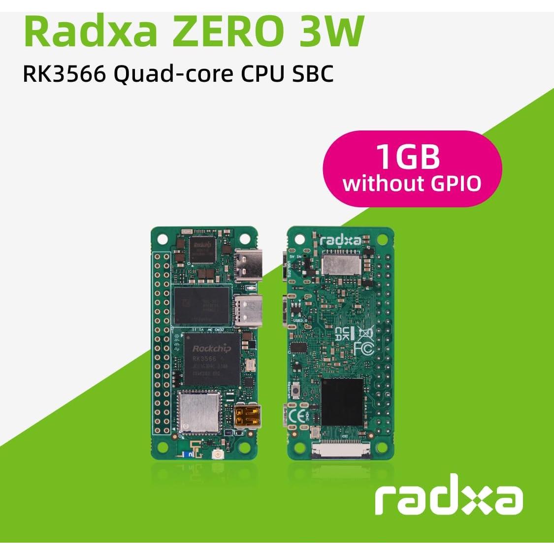 Computadora de Placa Única Radxa Zero 3W 1GB RK3566 HDMI 1080P