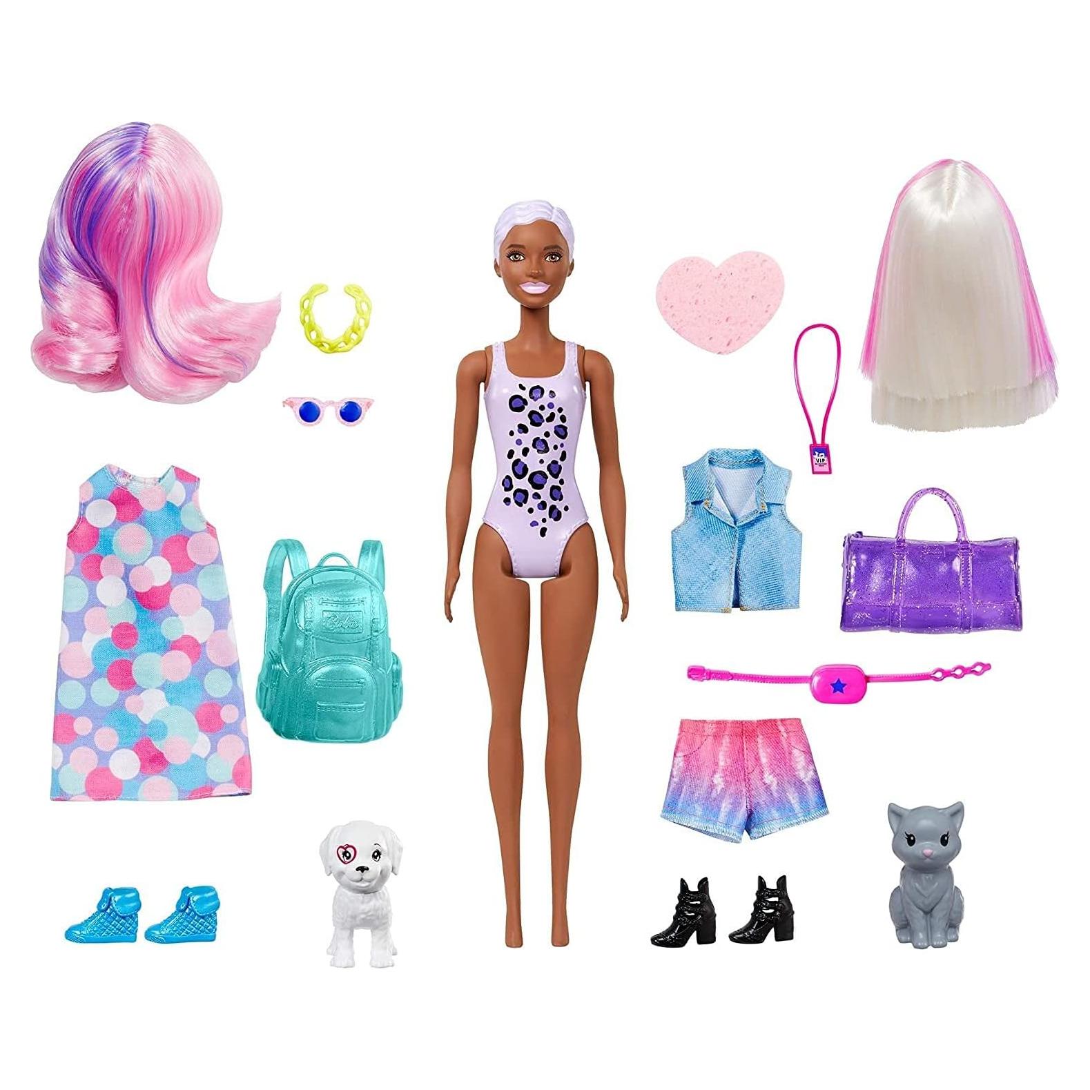 Muñeca Barbie Color Reveal Mattel con 25 Sorpresas y 2 Mascotas