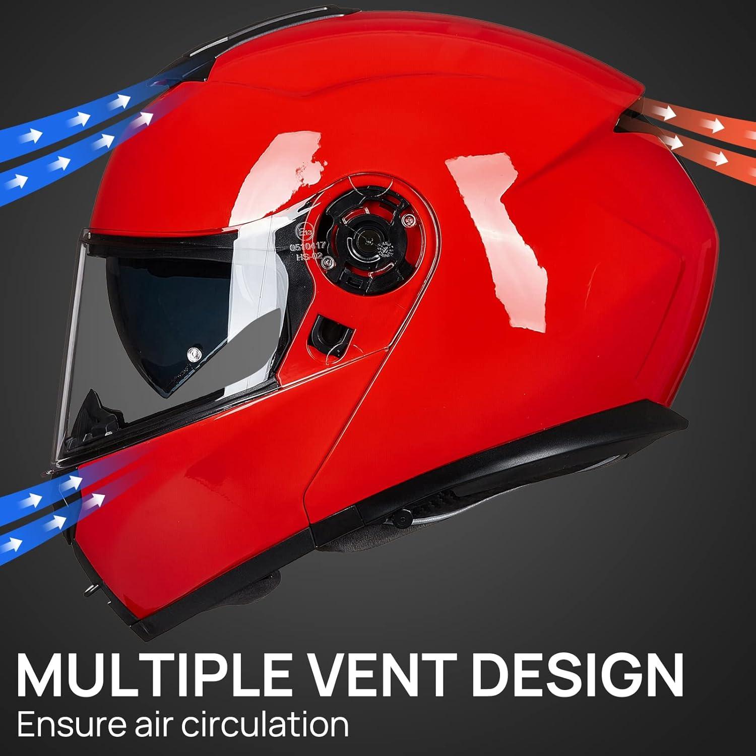 Casco Modular ILM 159 Rojo X-Grande Doble Visera DOT