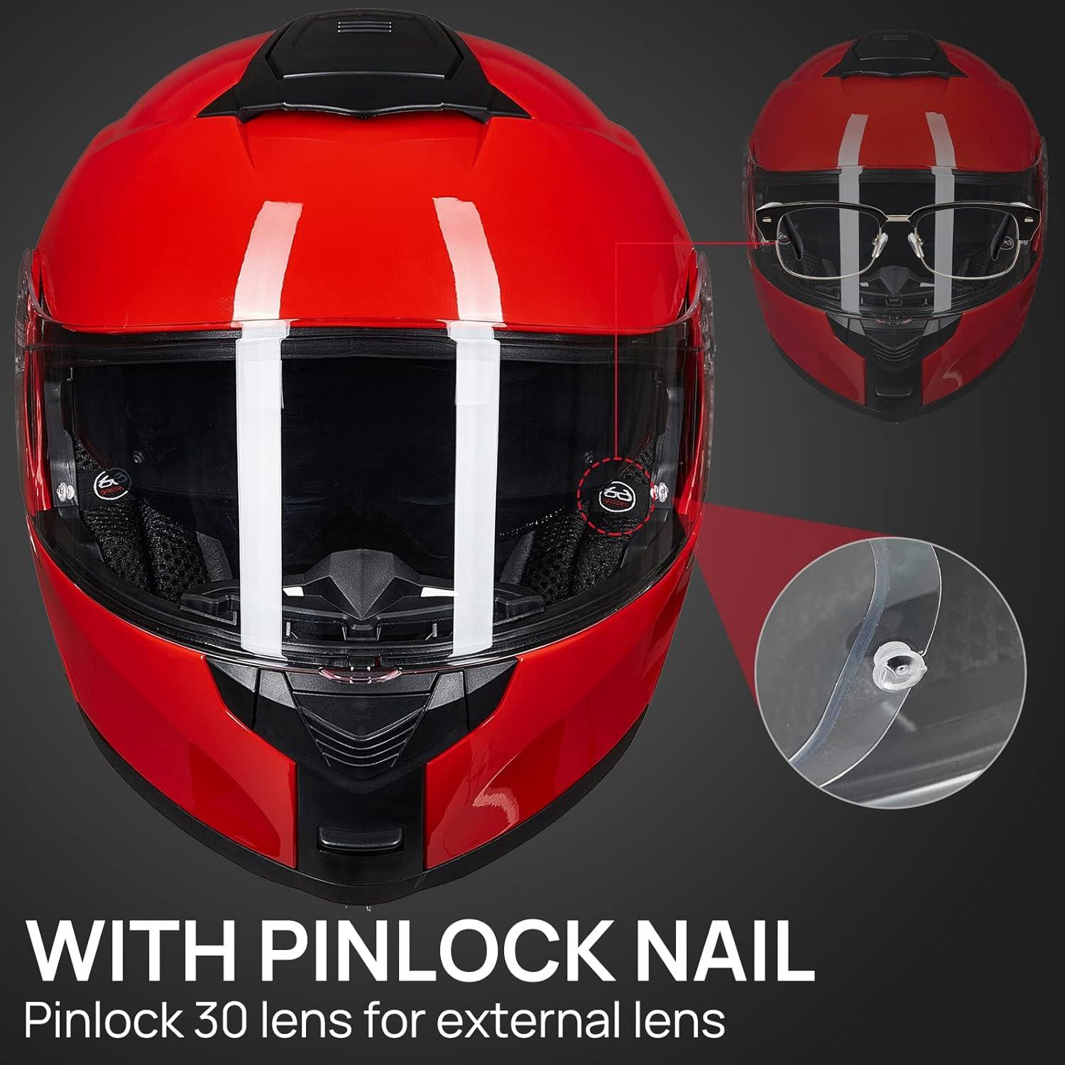 Casco Modular ILM 159 Rojo X-Grande Doble Visera DOT