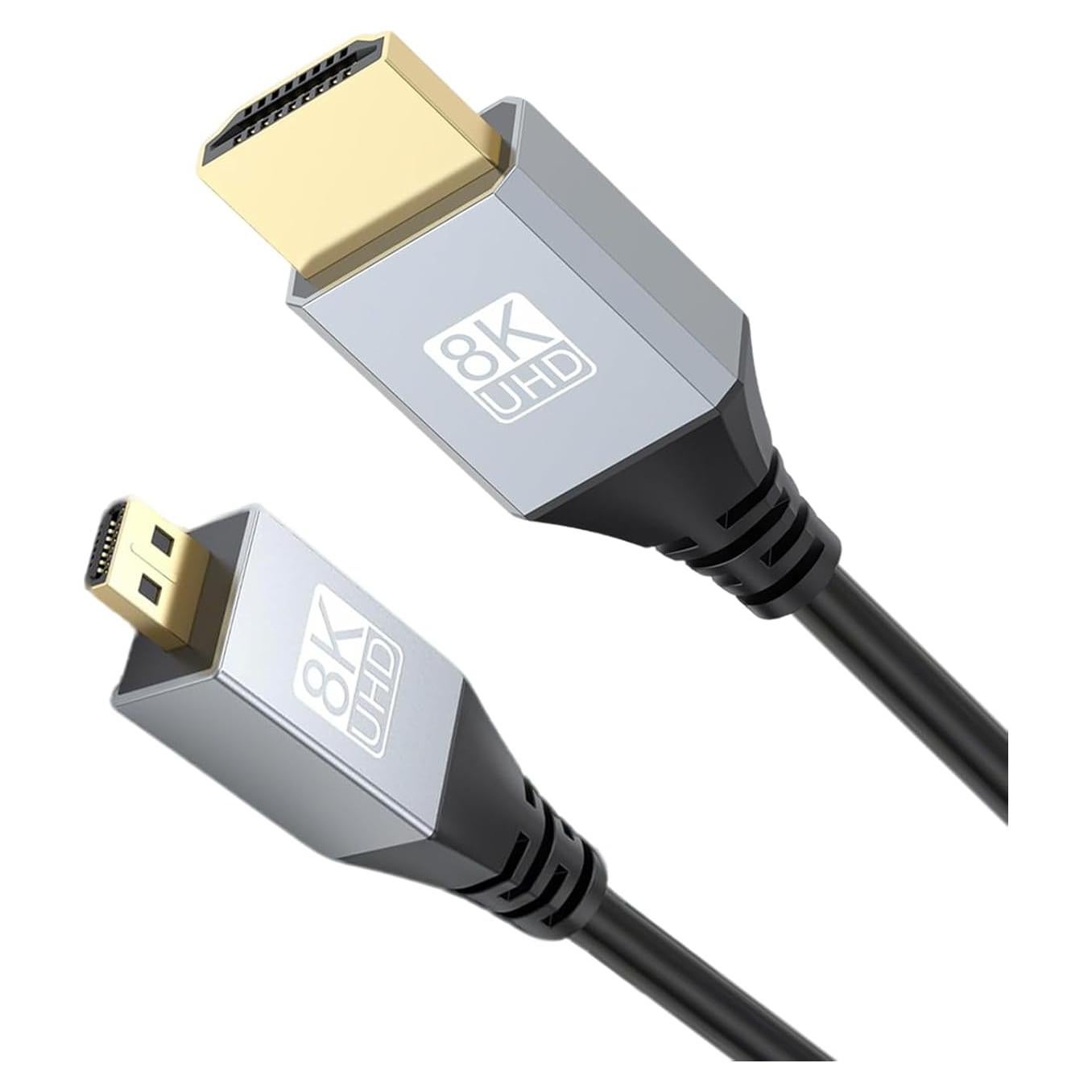 Cable Micro HDMI a HDMI URELEGAN 2.4M 8K 60Hz 48Gbps