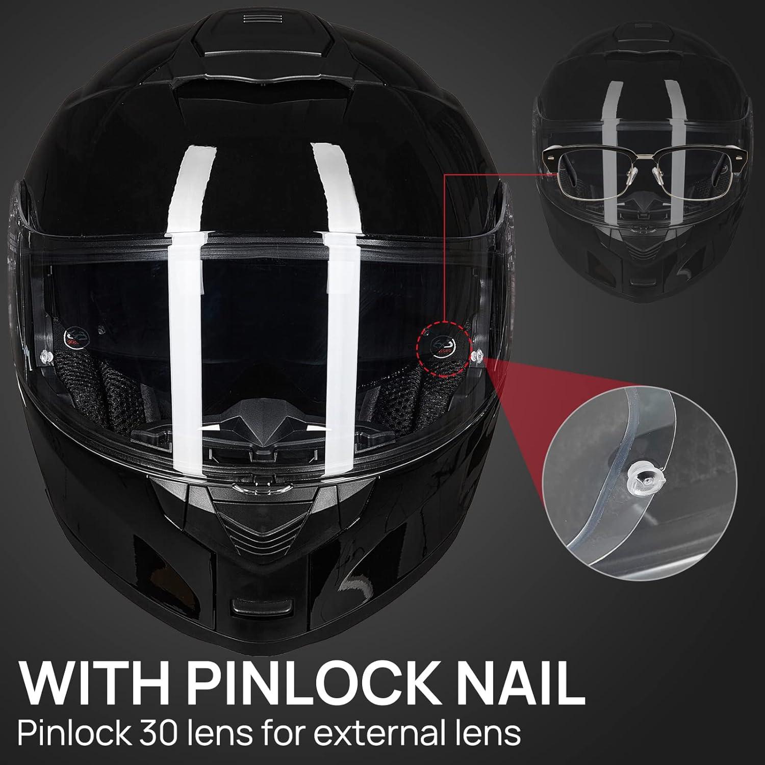 Casco Modular ILM 159 para Motocicleta Mediano Negro