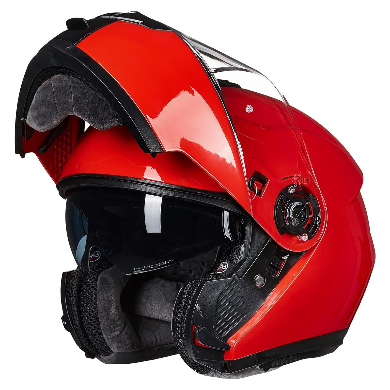 Casco Modular ILM 159 Rojo Pequeño Doble Visera DOT