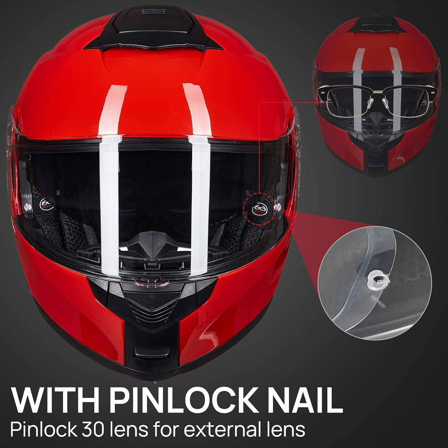 Casco Modular ILM 159 Rojo Pequeño Doble Visera DOT