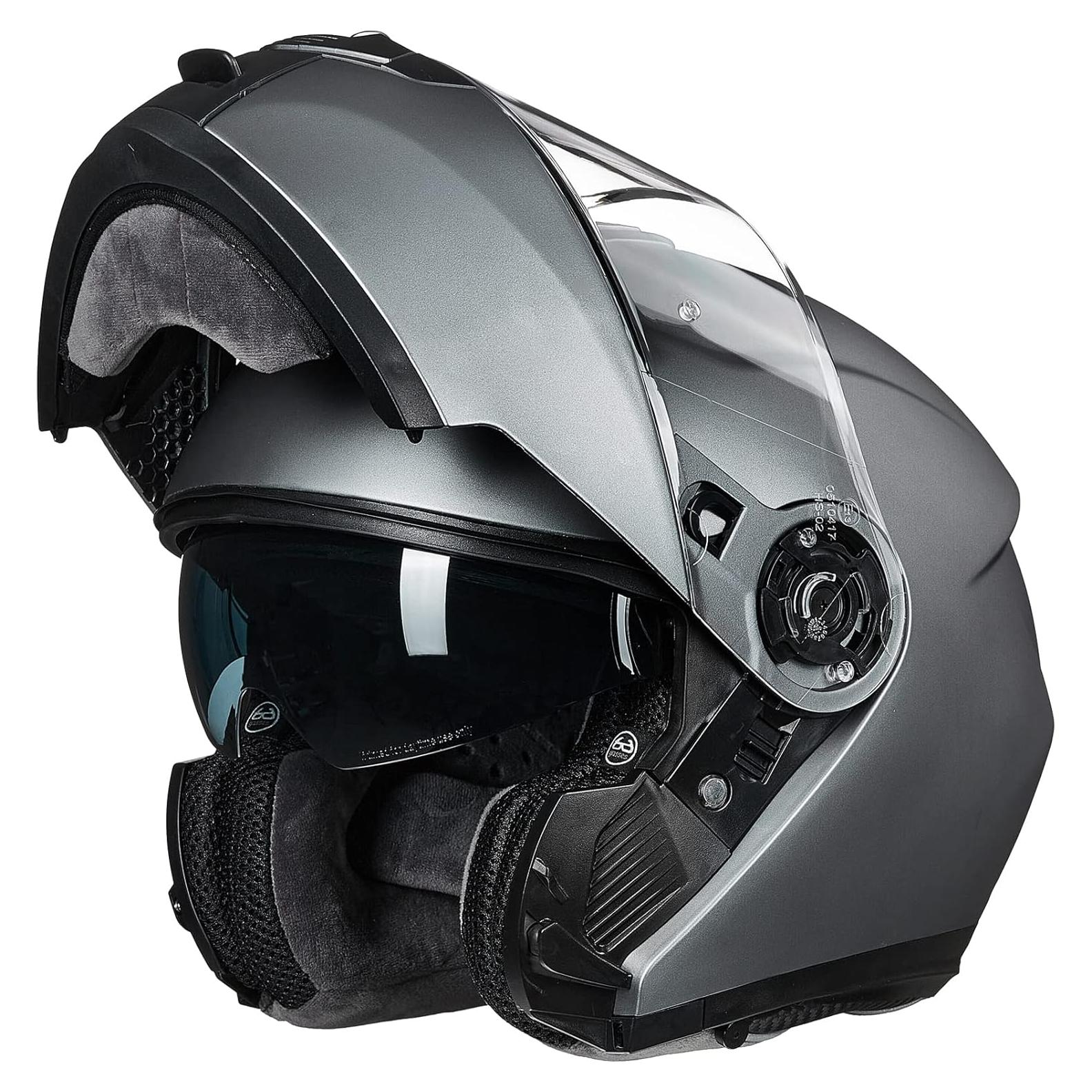 Casco Modular ILM 159 para Motocicleta Gris X-Grande
