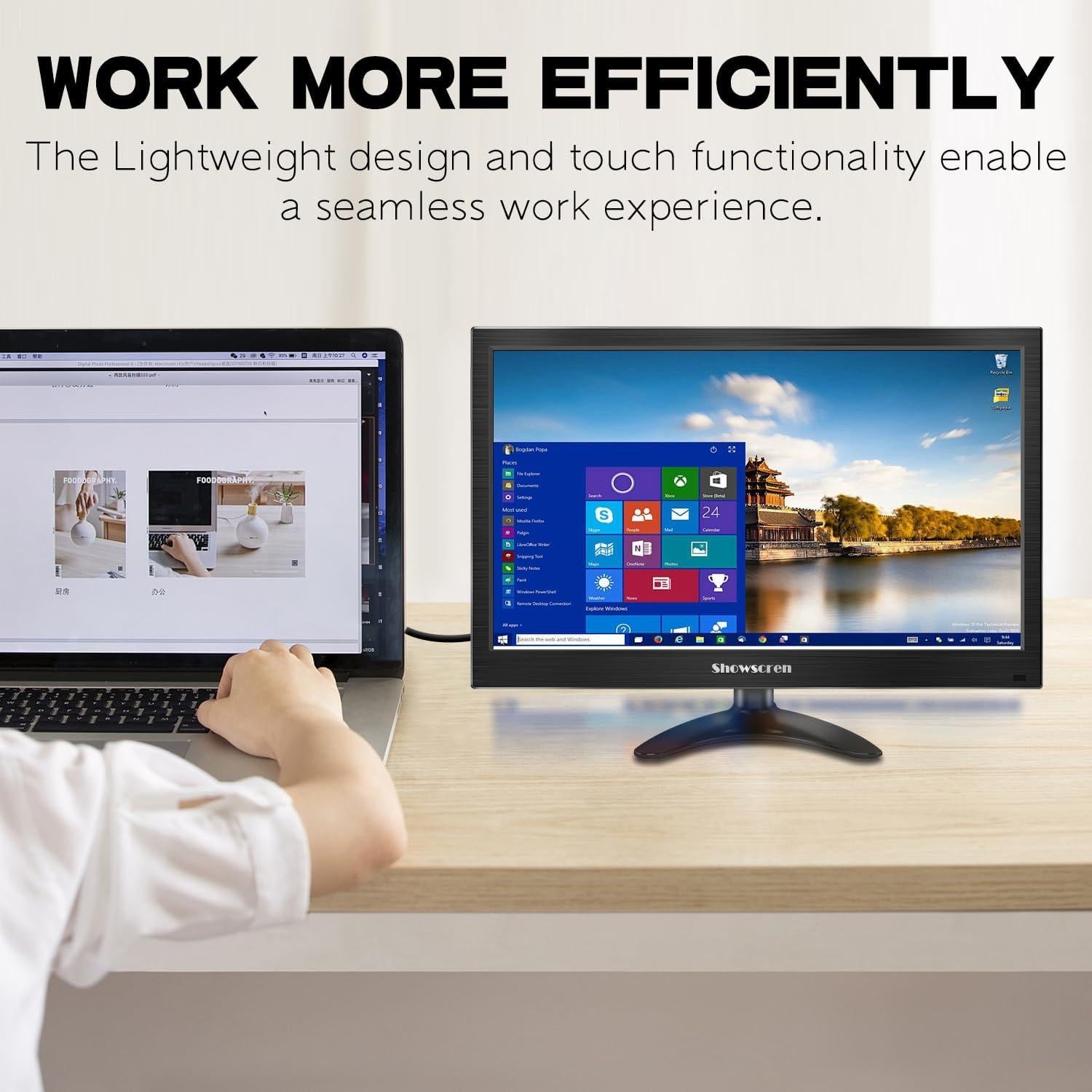 Monitor Portátil 14" FHD Táctil Kenowa 1080P HDMI USB-C