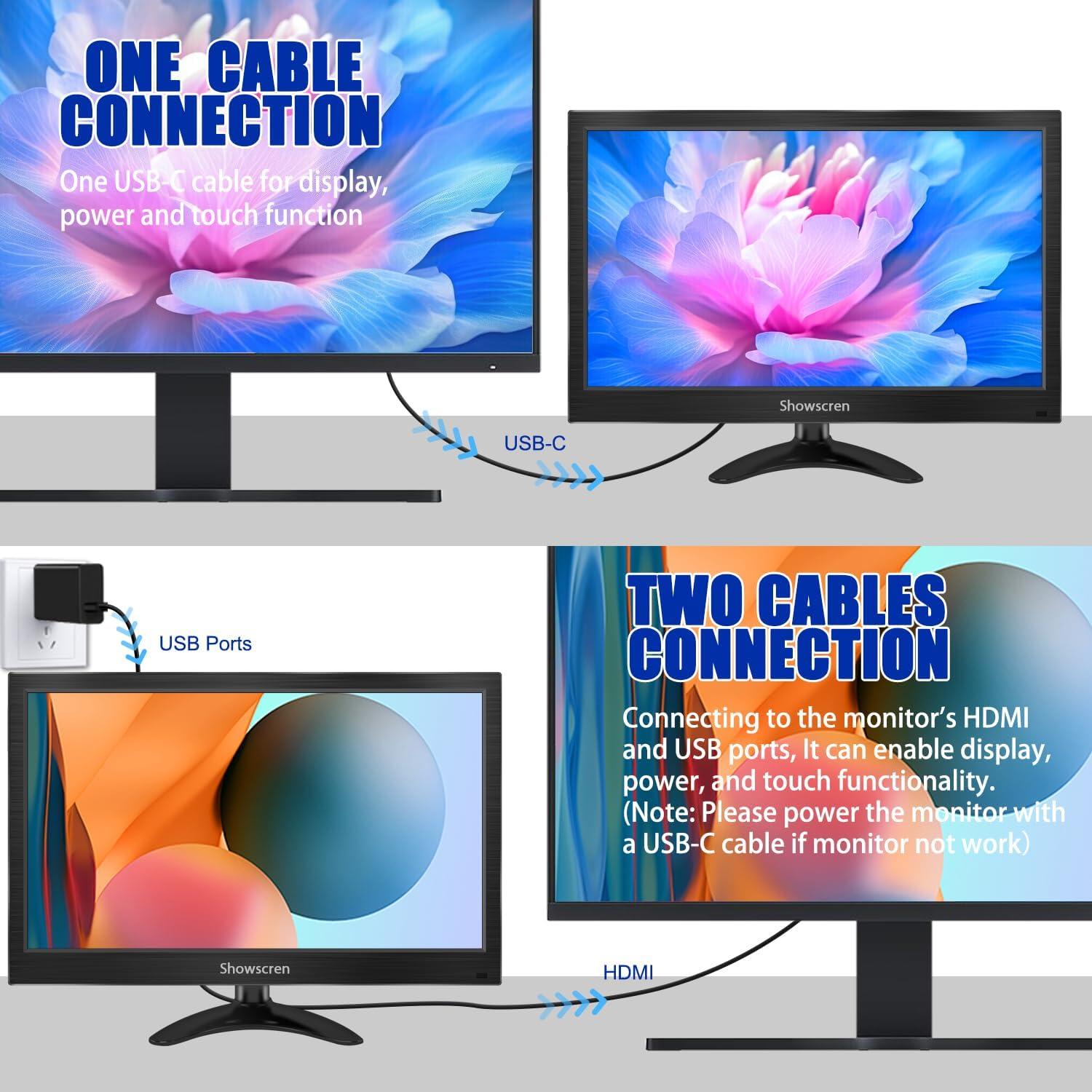 Monitor Portátil 14" FHD Táctil Kenowa 1080P HDMI USB-C