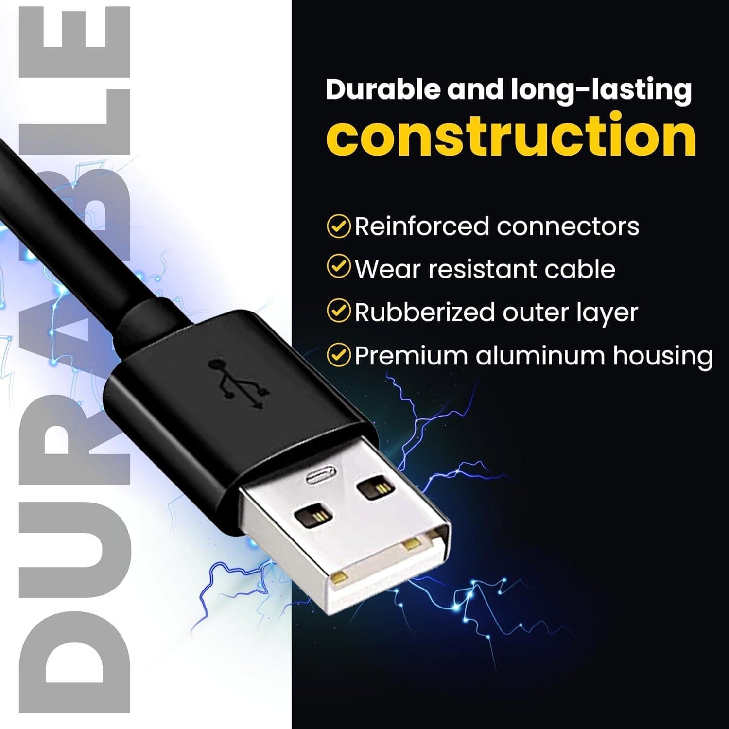 Cable MicroUSB Carga Rápida 2.0 1.8M VOLT+ Compatible Raspberry Pi