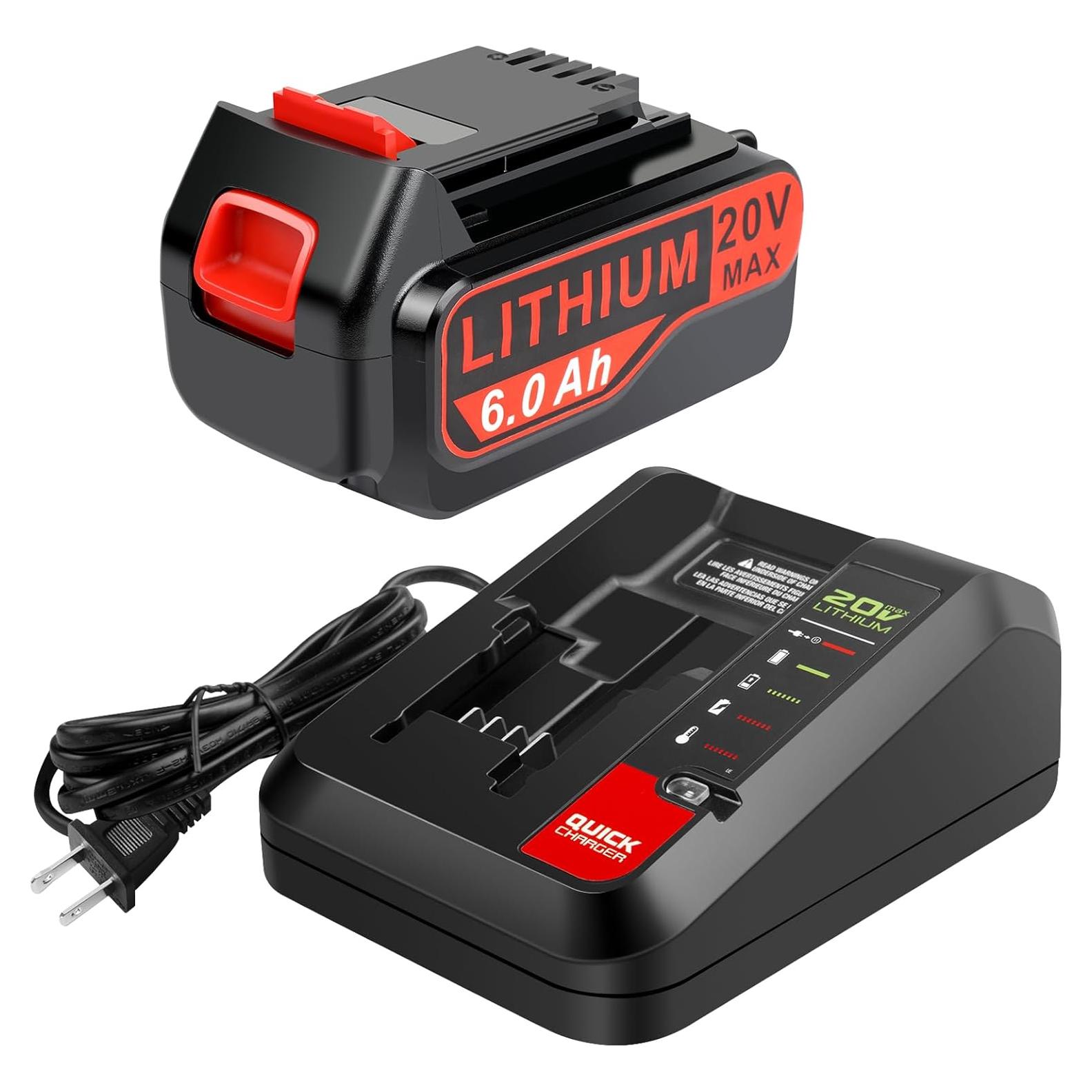 Combo Batería 20V 6.0Ah y Cargador Black y Decker LBX4020