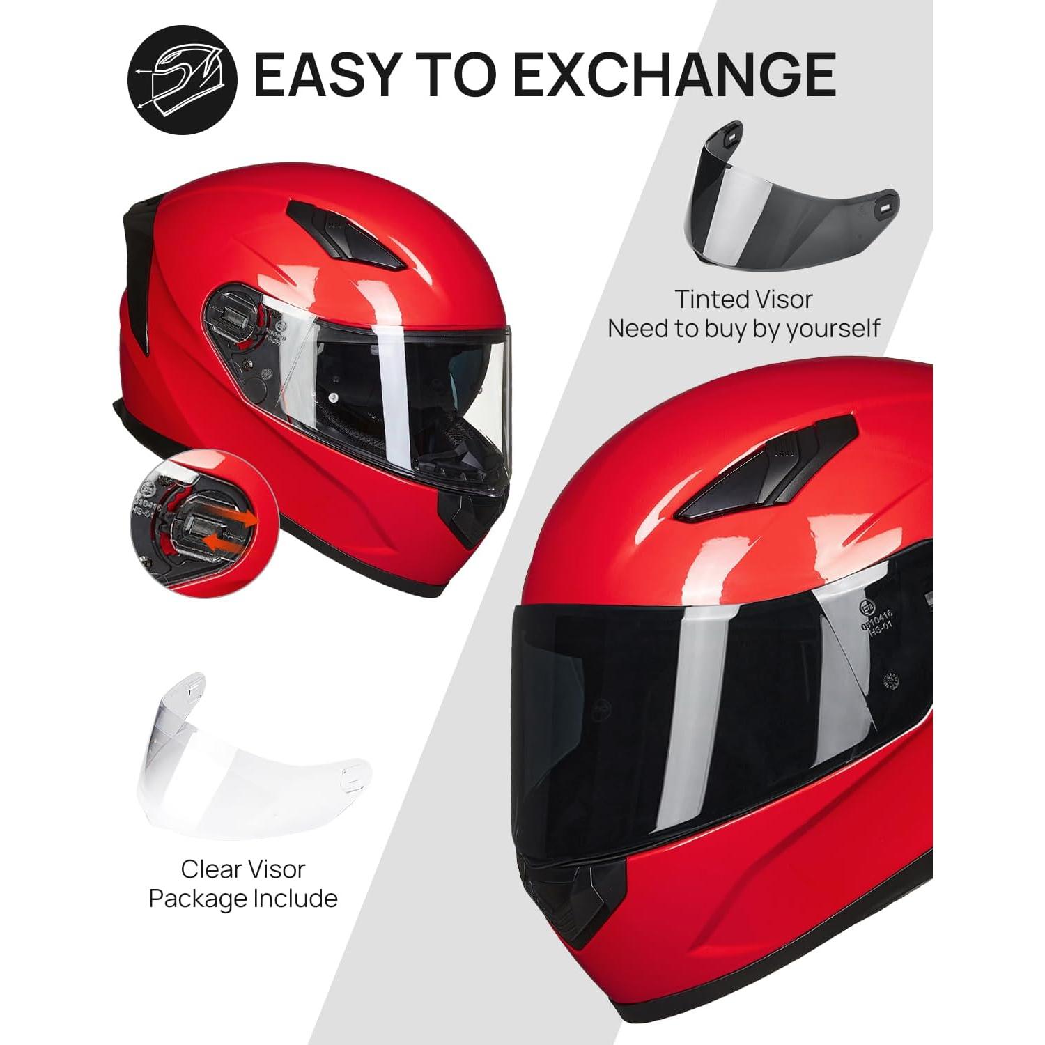 Casco de Moto ILM Full Face Modelo 129 Rojo Antivaho