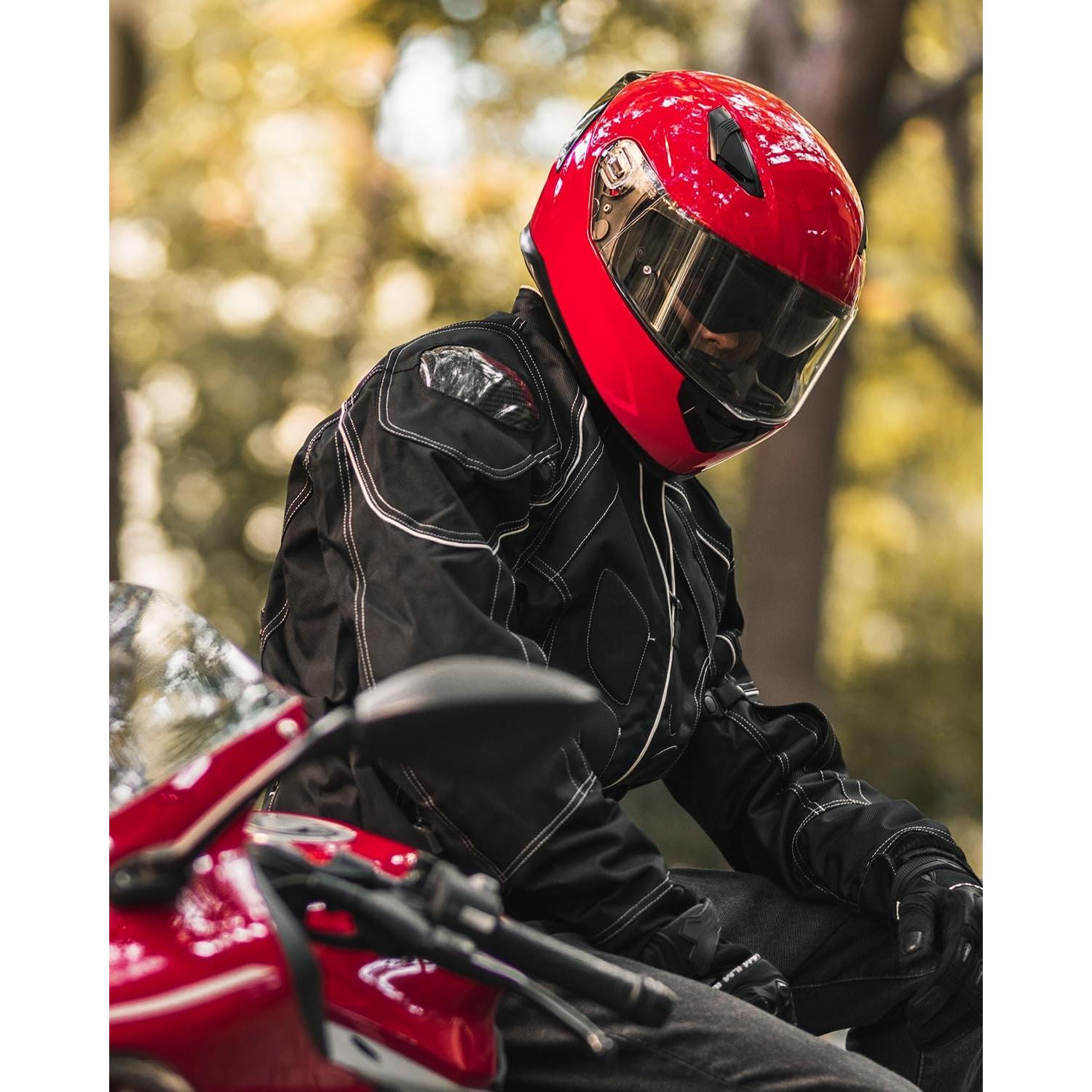 Casco de Moto ILM Full Face Modelo 129 Rojo Antivaho