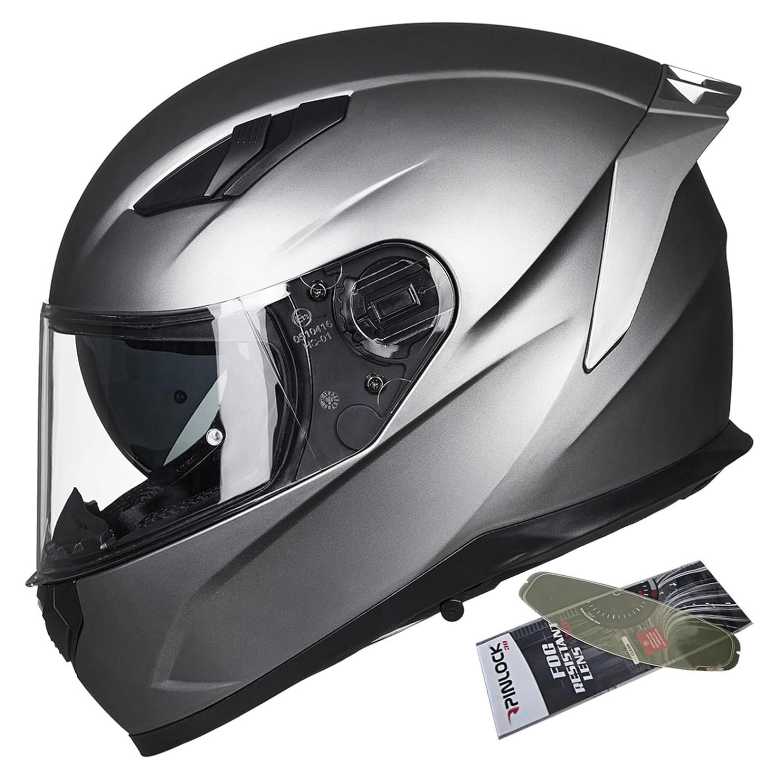 Casco de Moto ILM 129 Full Face Antivaho Gris Mate