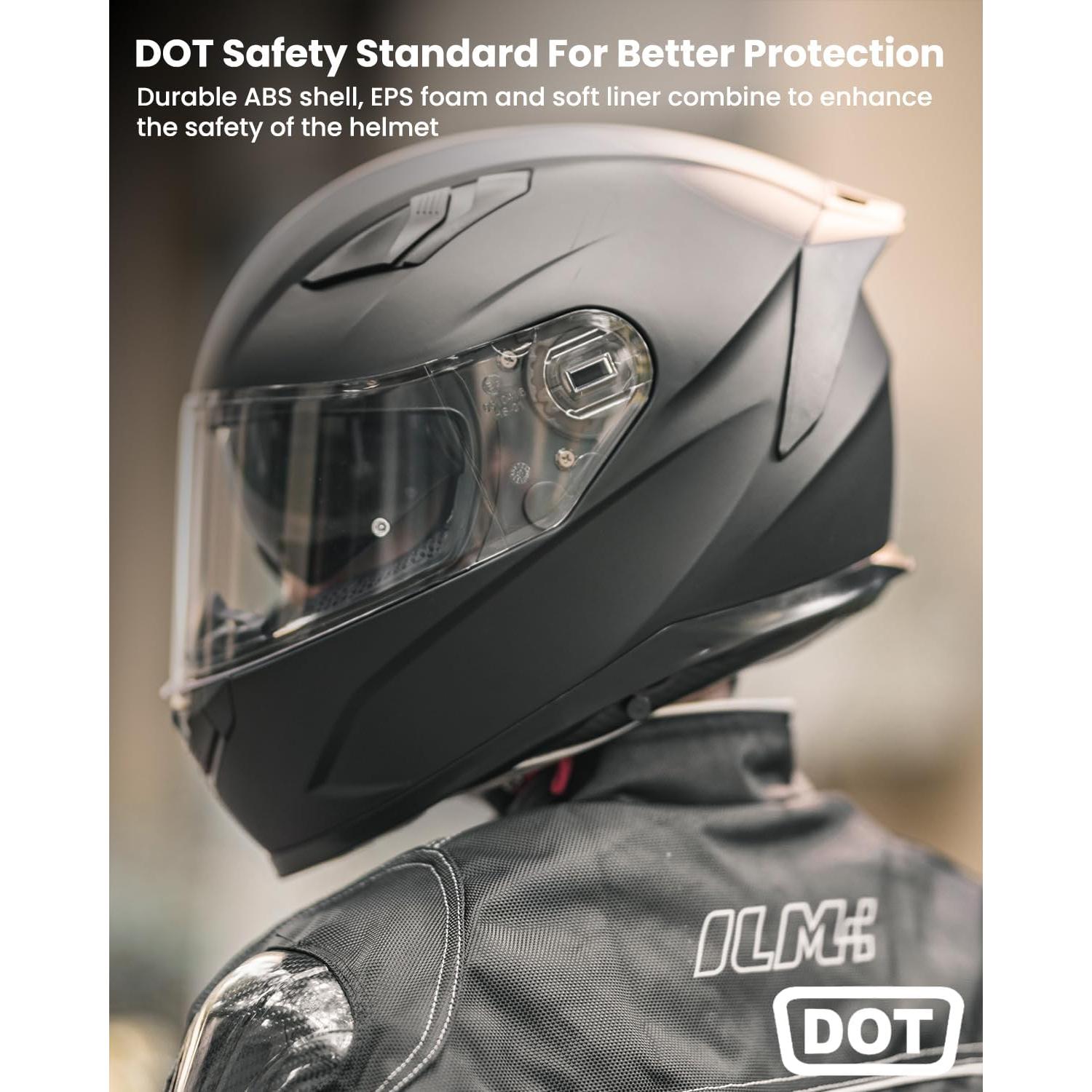 Casco de Moto ILM 129 Full Face Antivaho Gris Mate